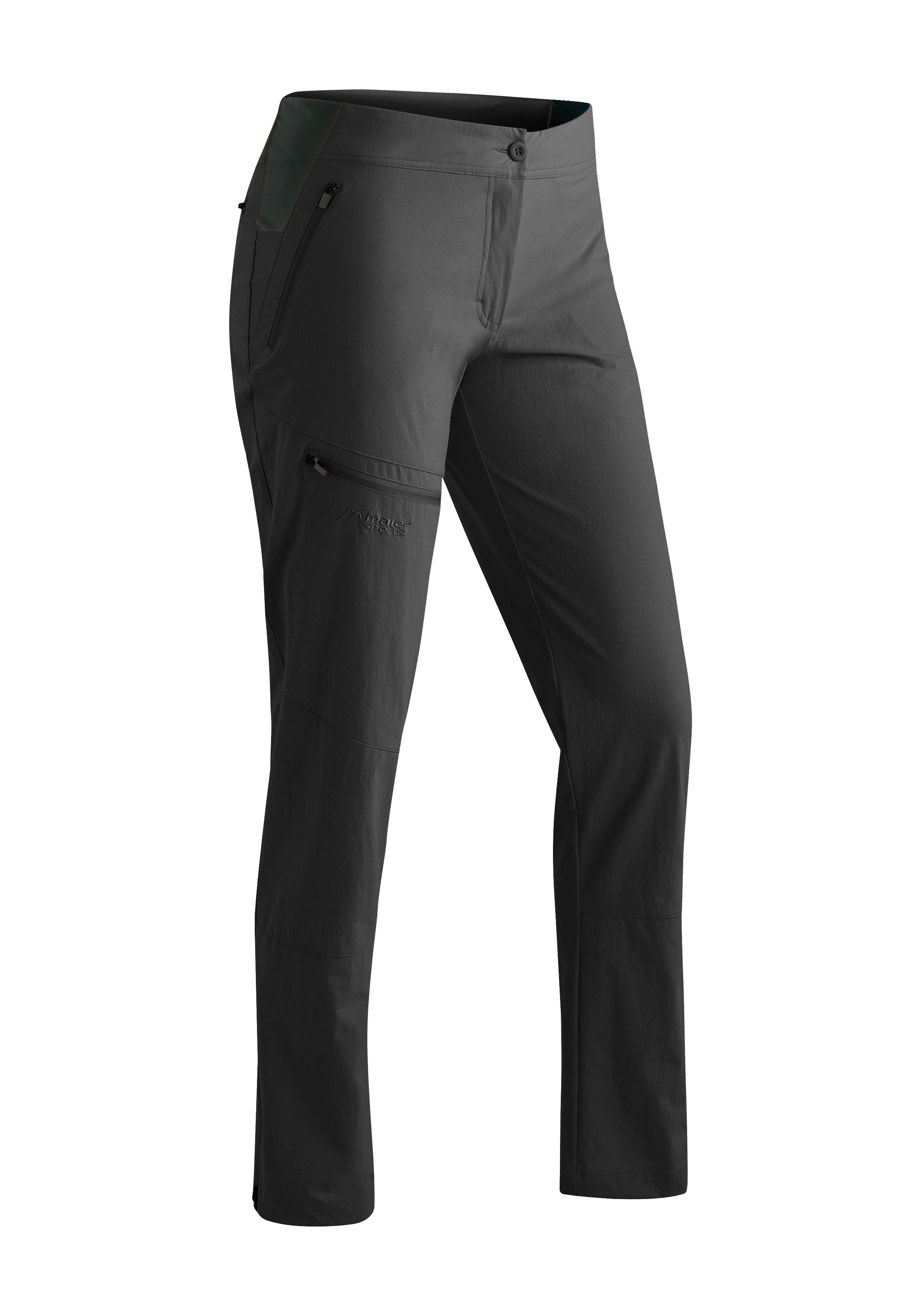Maier Sports Outdoorbroek Inara slim Vario Dames wandelbroek, functionele broek met variabele tailleband en 4 zakken, slim fit dames broeken maat 36