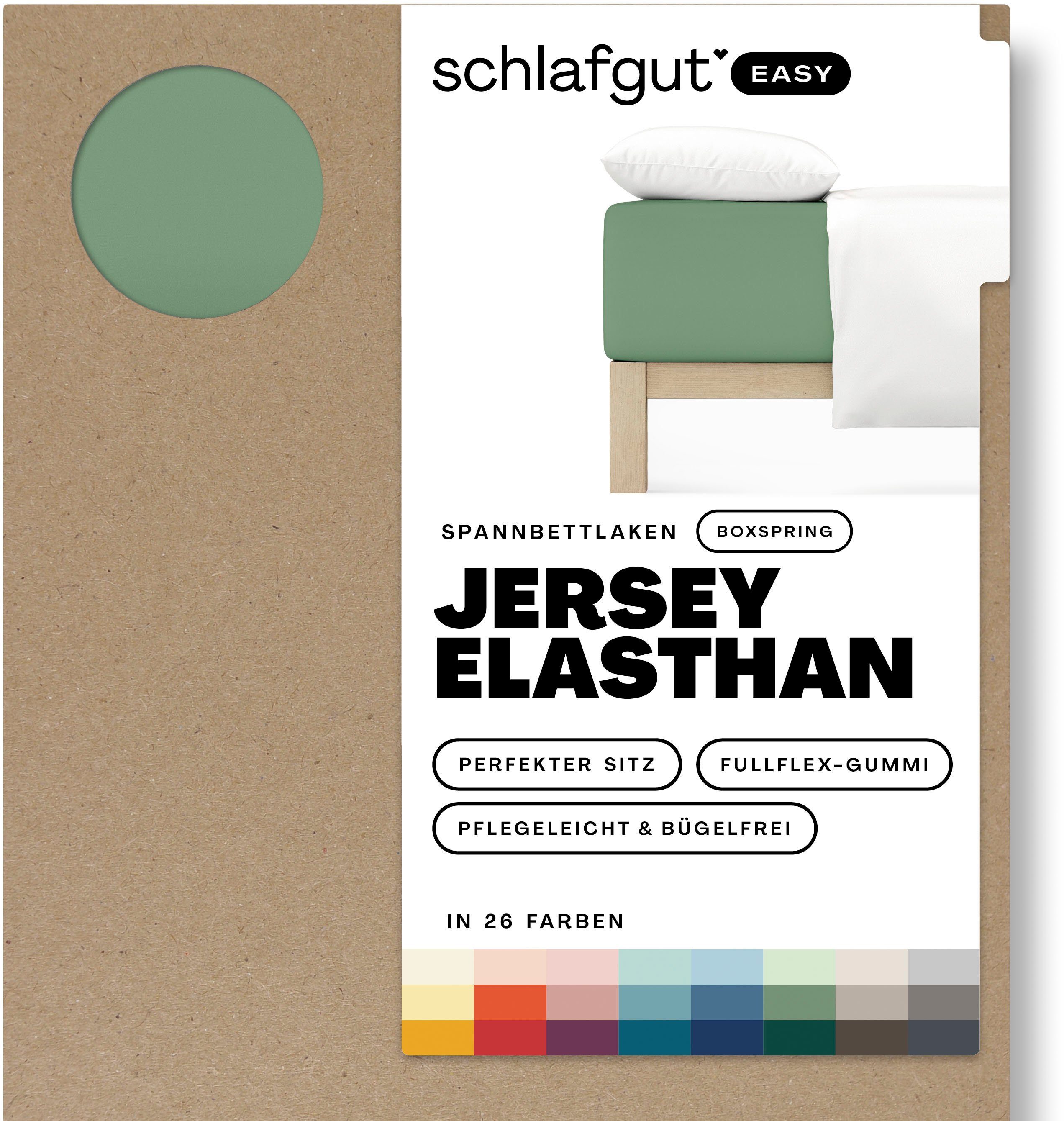 Schlafgut Hoeslaken EASY jersey elastaan boxspring (1 stuk) hoeslakens groen