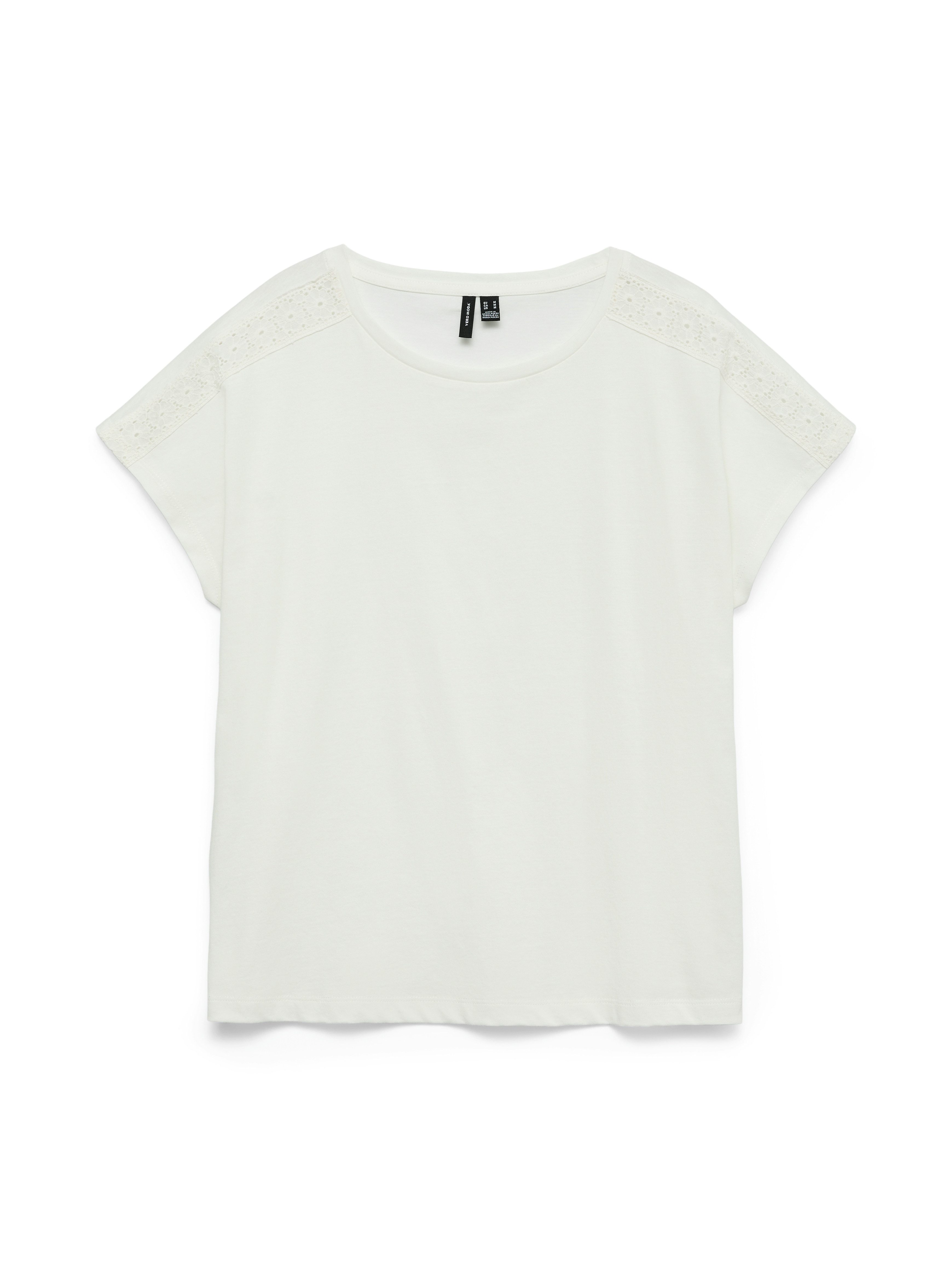 Vero Moda Shirt met korte mouwen VMEMMY SS LACE TAPE TOP JRS GA NOOS