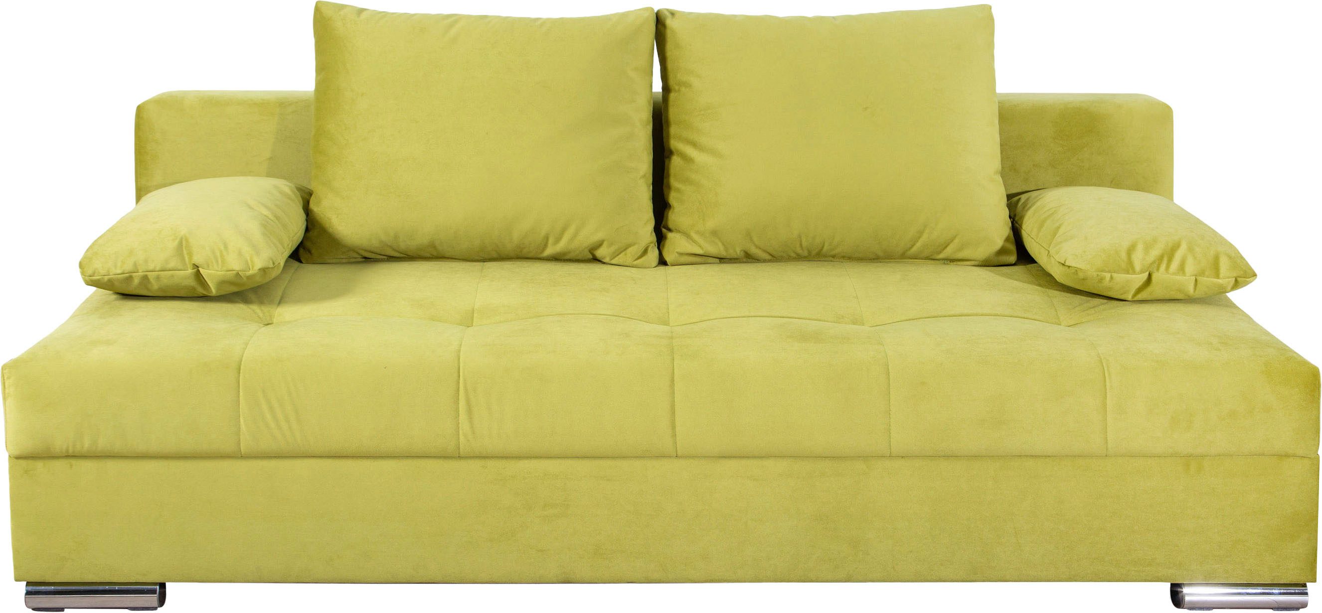 COLLECTION AB Slaapbank Tania met bedfunctie en bedlade comfortabele zitcomfort: veren-kern bekleding, inclusief rugkussen