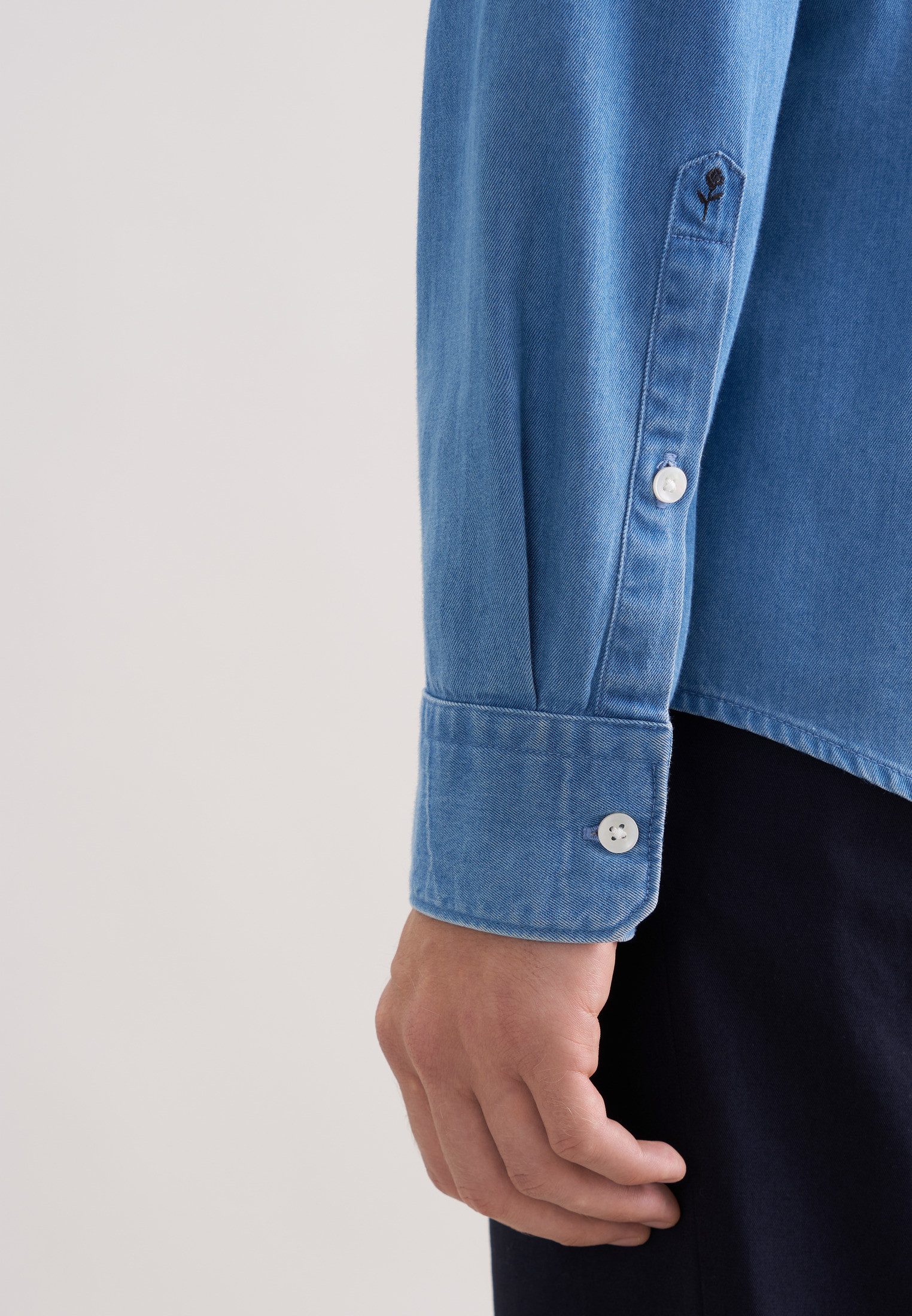 seidensticker Jeans overhemd Slim 1/1 Kentkraag denim
