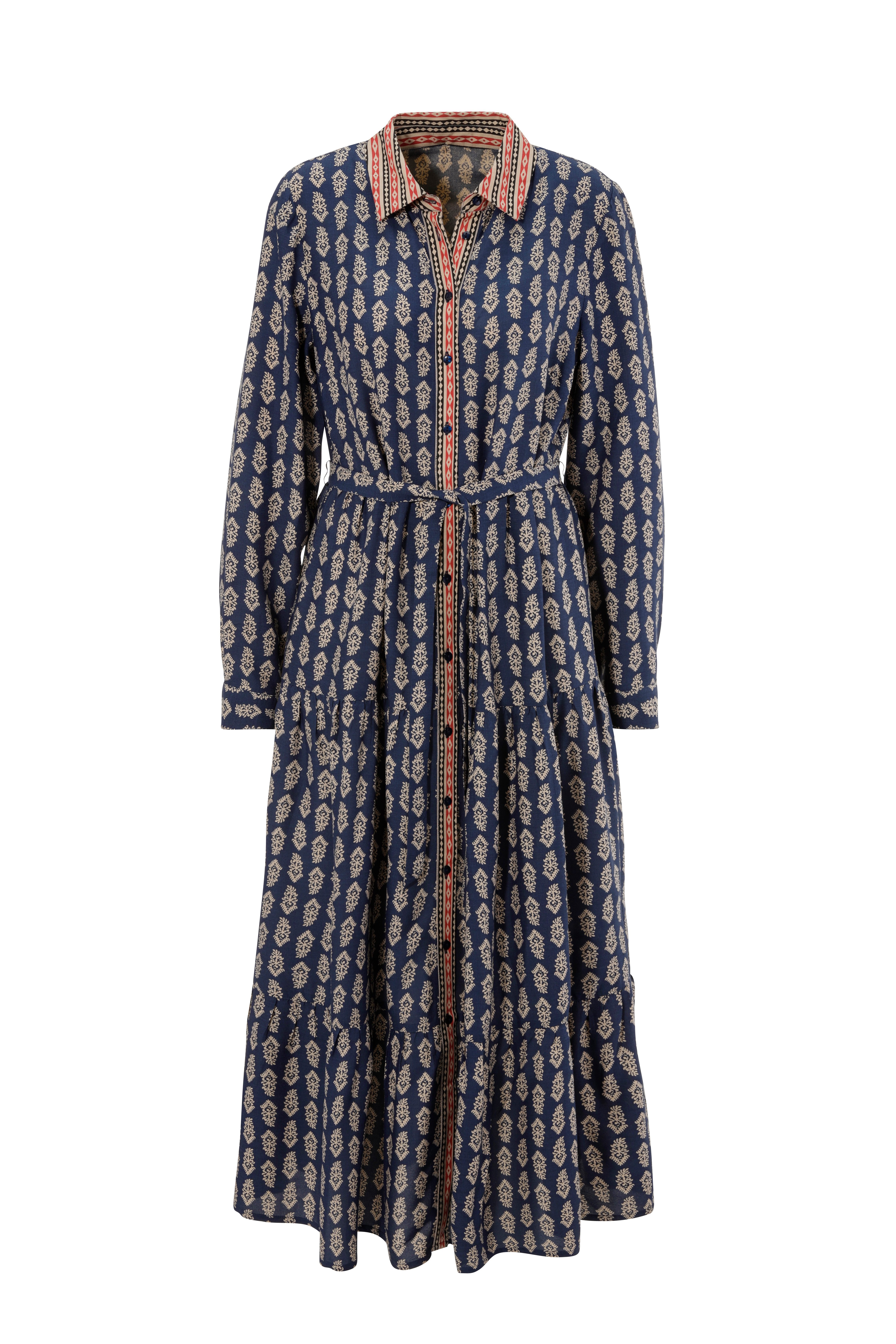 Aniston CASUAL Maxi-jurk in aantrekkelijk patroon-mix (Met een afneembare bindceintuur)