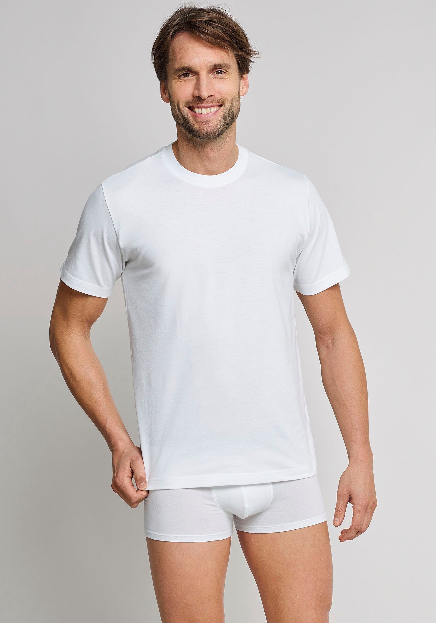Schiesser T-shirt "Essentials" met een ronde hals (Set van 2)