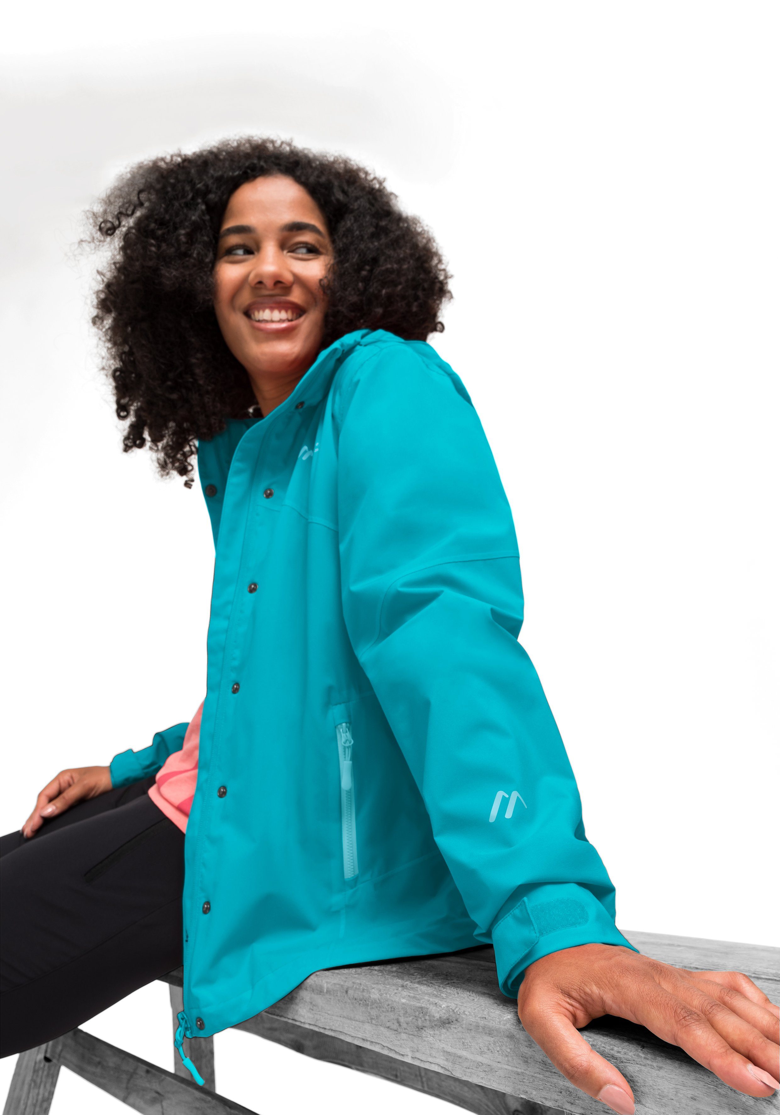Maier Sports Outdoorjack Metor rec W Dames regenjack met capuchon, waterdicht, 2 buitenzakken, binnenzak