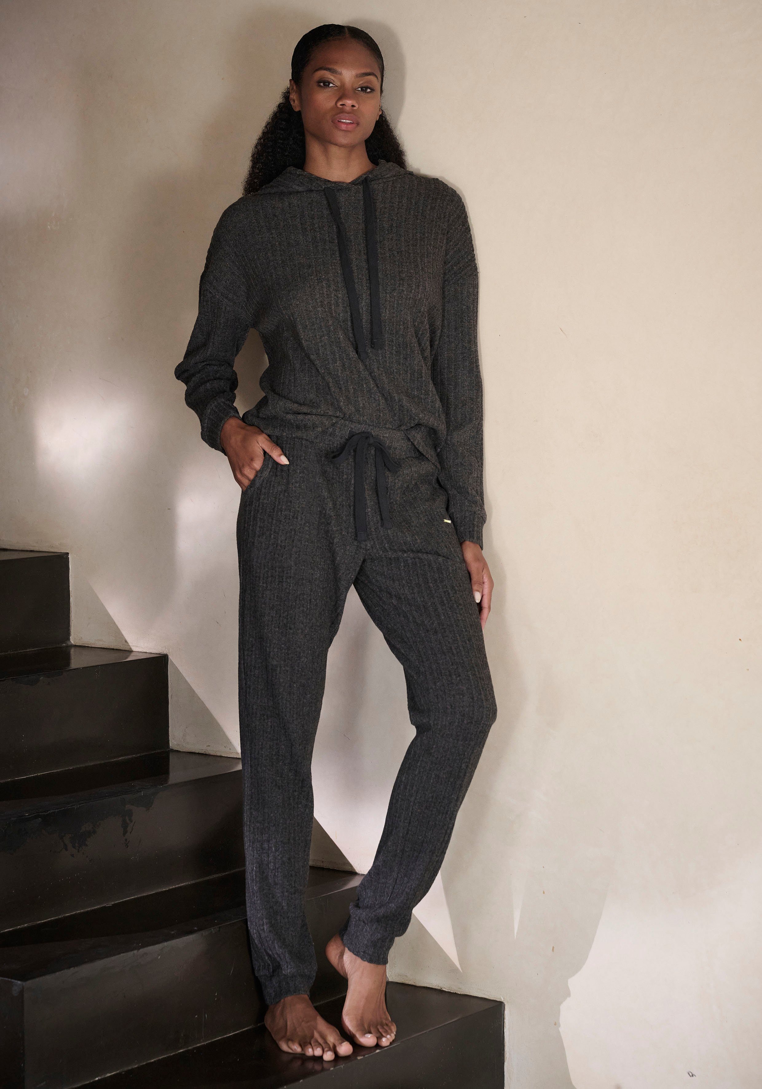 Lascana Homewearbroek -Loungebroek Lounge-/brei broek met praktische zakken, loungewear