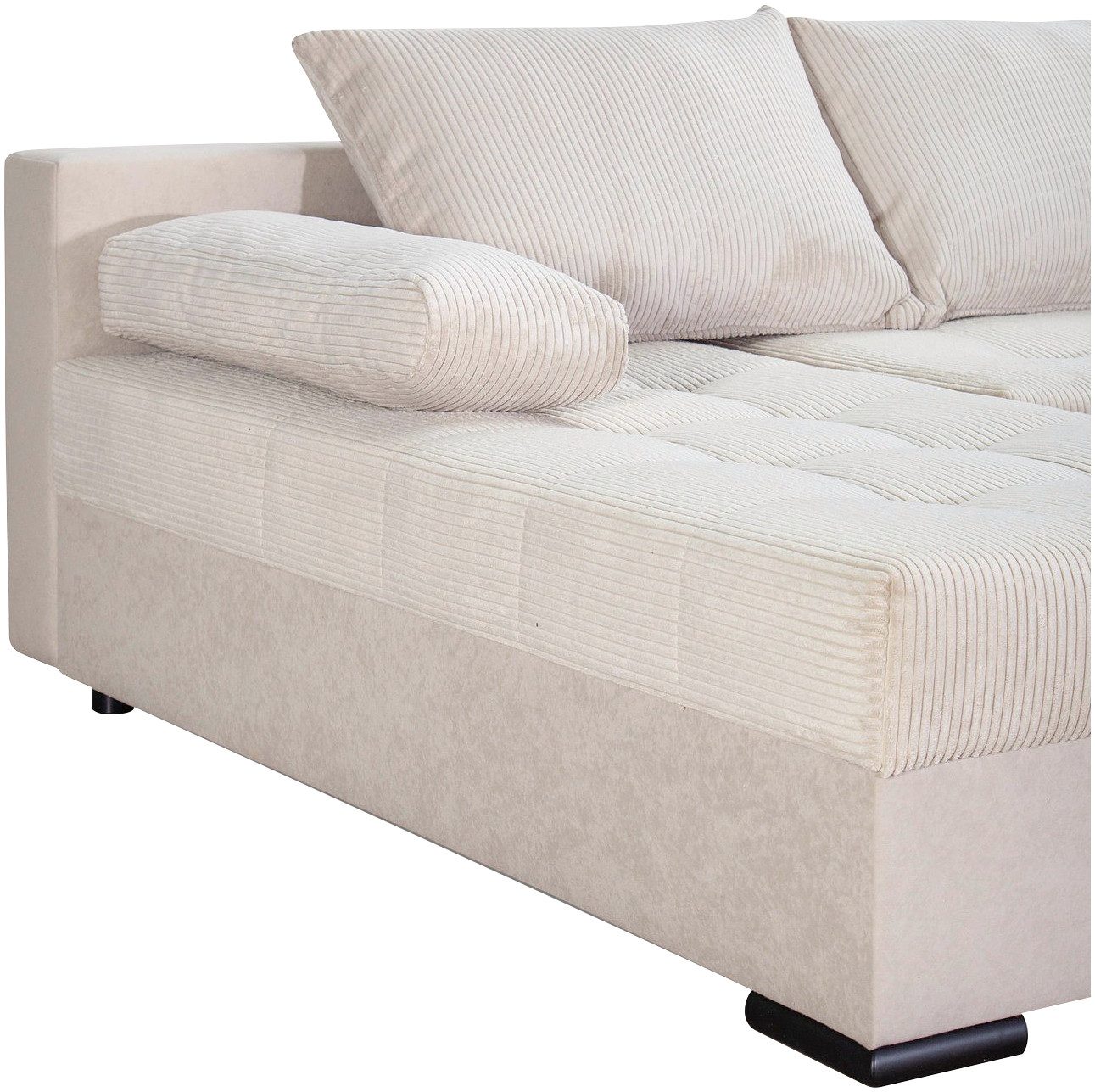 COLLECTION AB Zithoek Josy U-vorm, breedte 269 cm, platweefsel, structuur, kunstleer