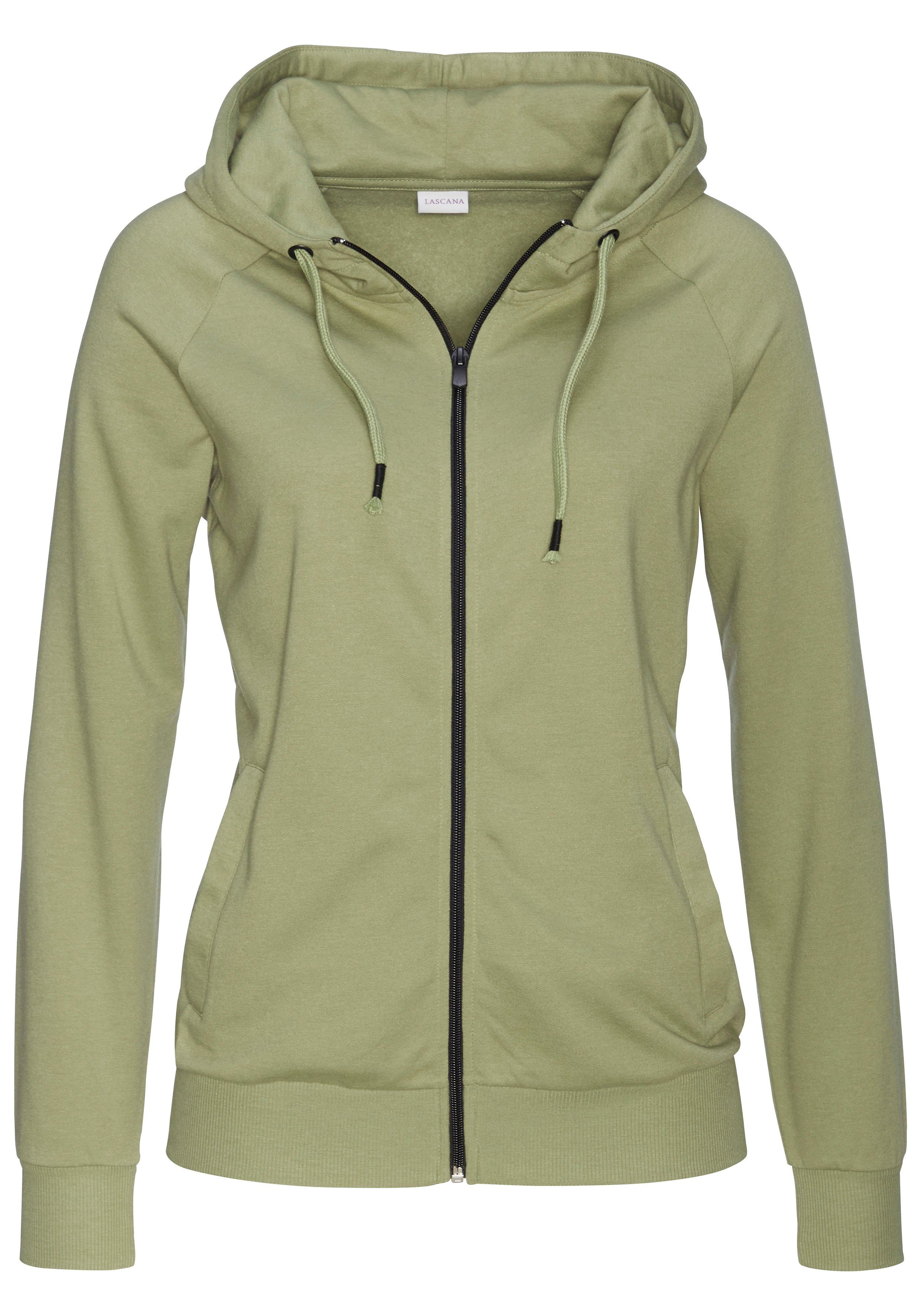 Lascana Capuchonsweatvest met rits, loungepak