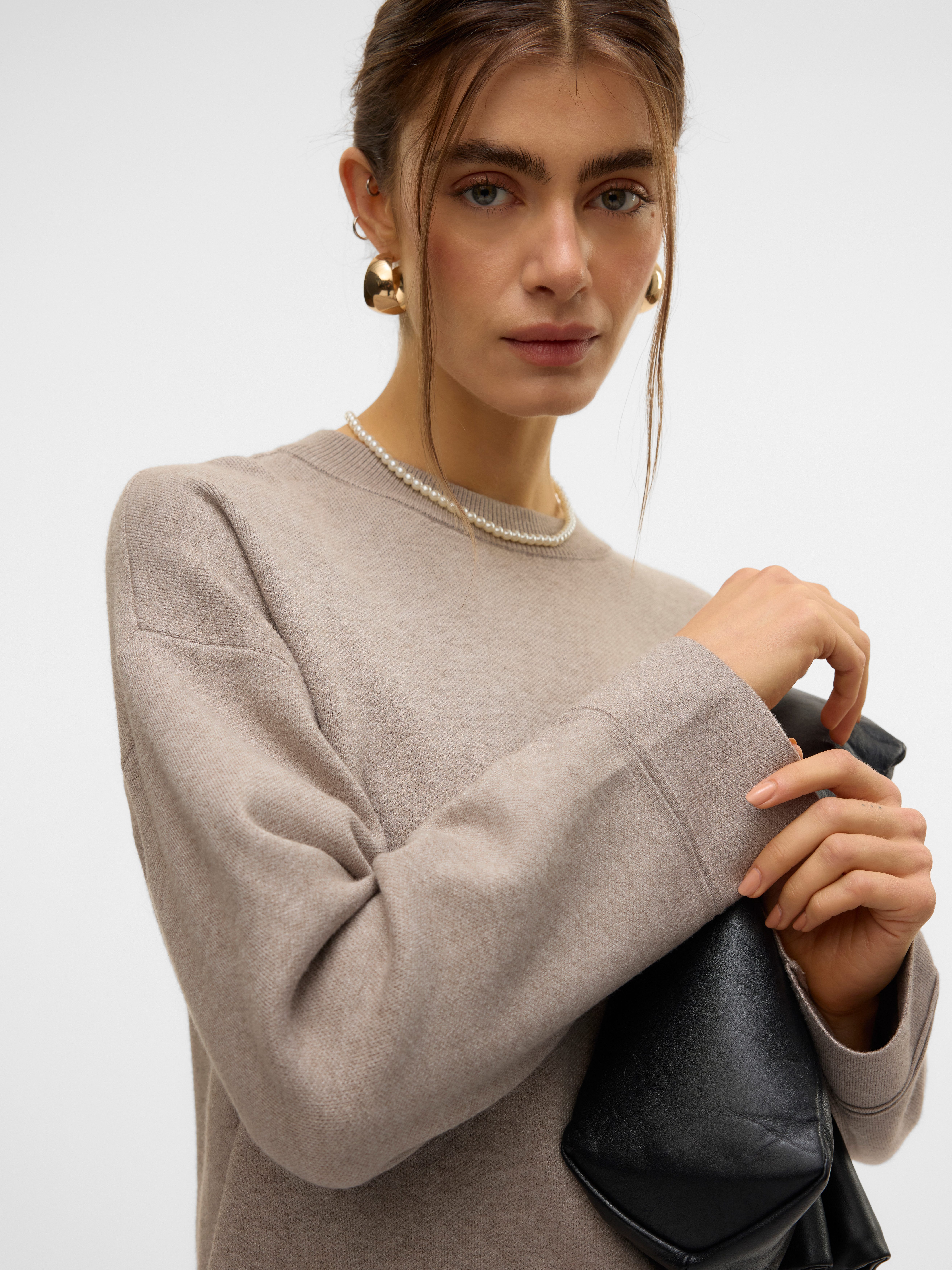 Vero Moda Trui met ronde hals VMGOLD PIPING LS O-NECK PULLOVER GA