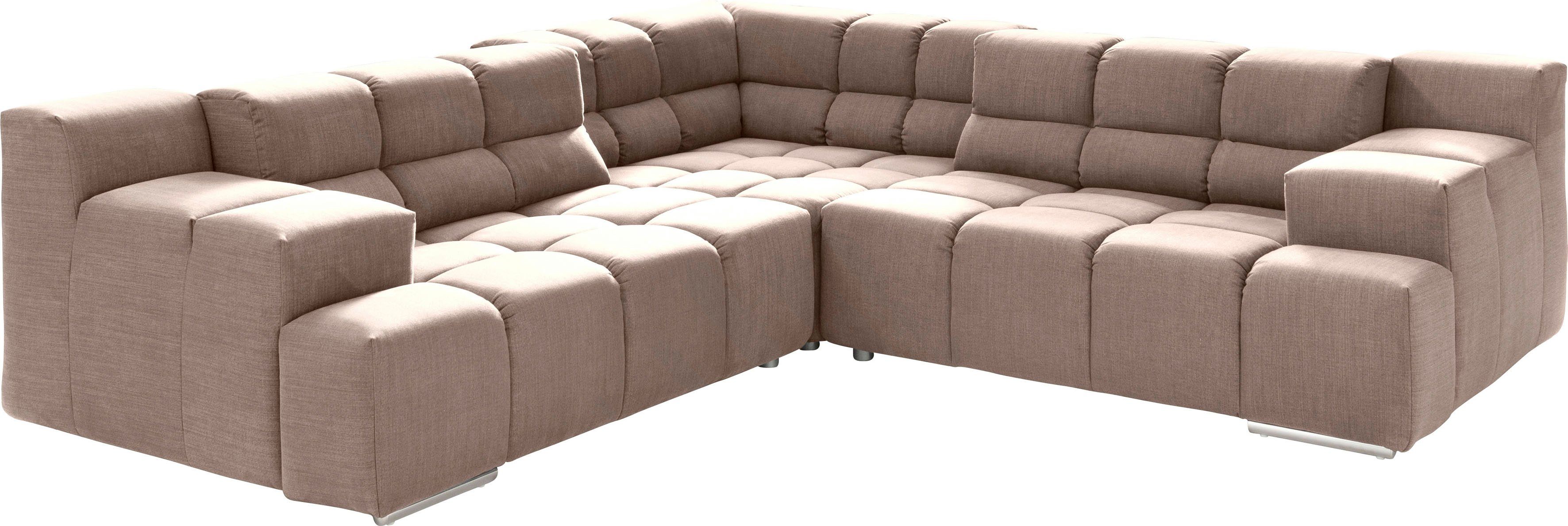 designwerk Hoekbank Temple L-vorm, geweldig ontwerpsofa met zitdiepteverstelling voor meer zitcomfort, gelijkbenig