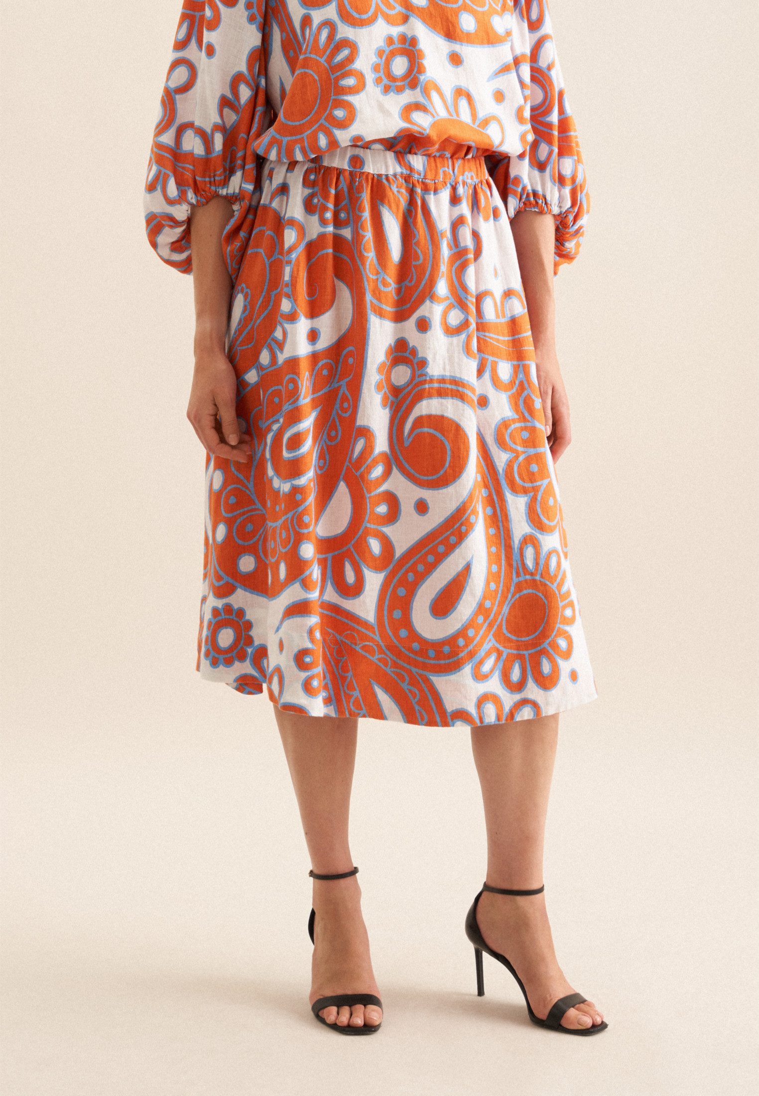 seidensticker Midirok Zwarte roos
