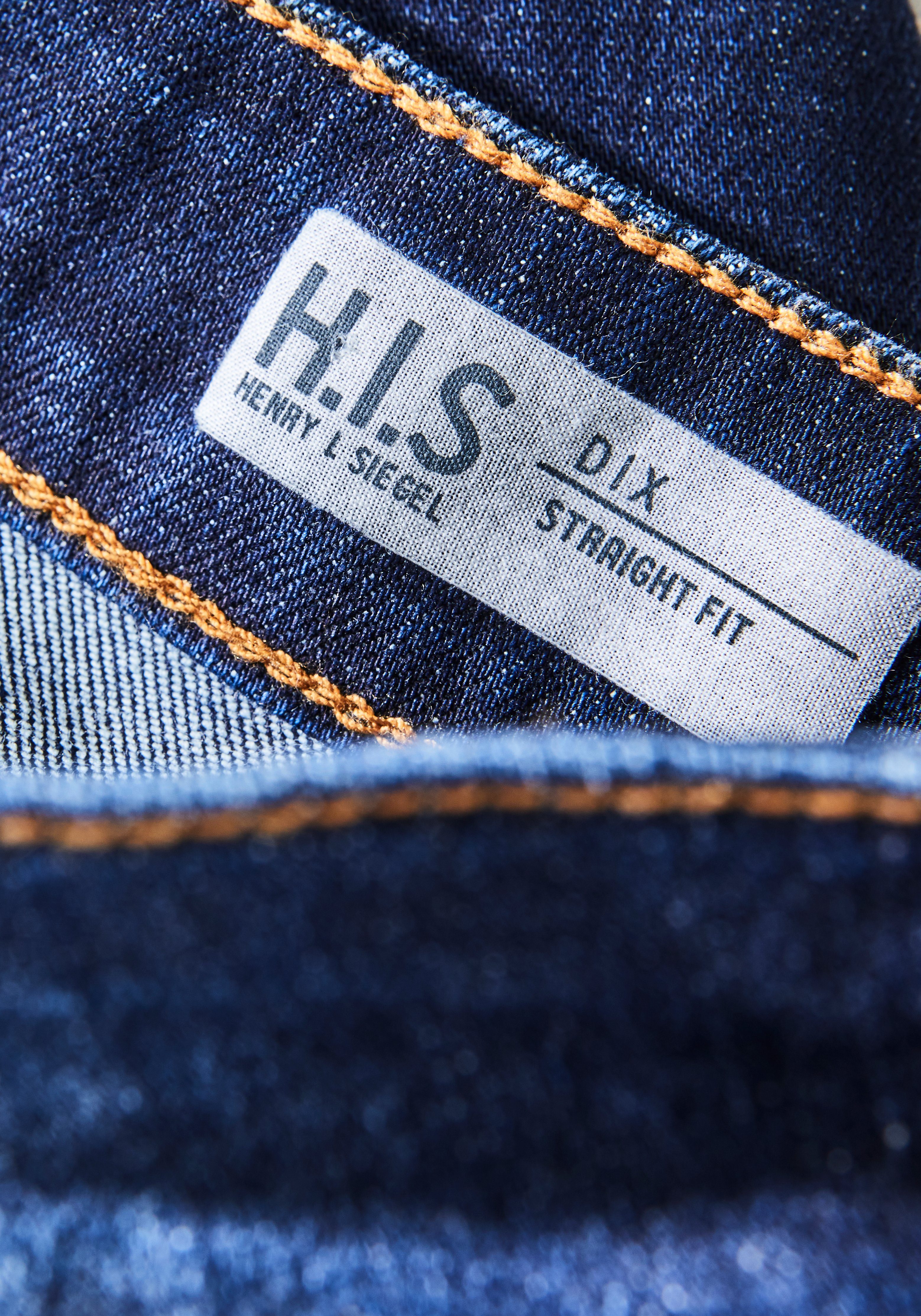 H.I.S Straight jeans DIX rechte pasvorm, lage taille, used-wassing