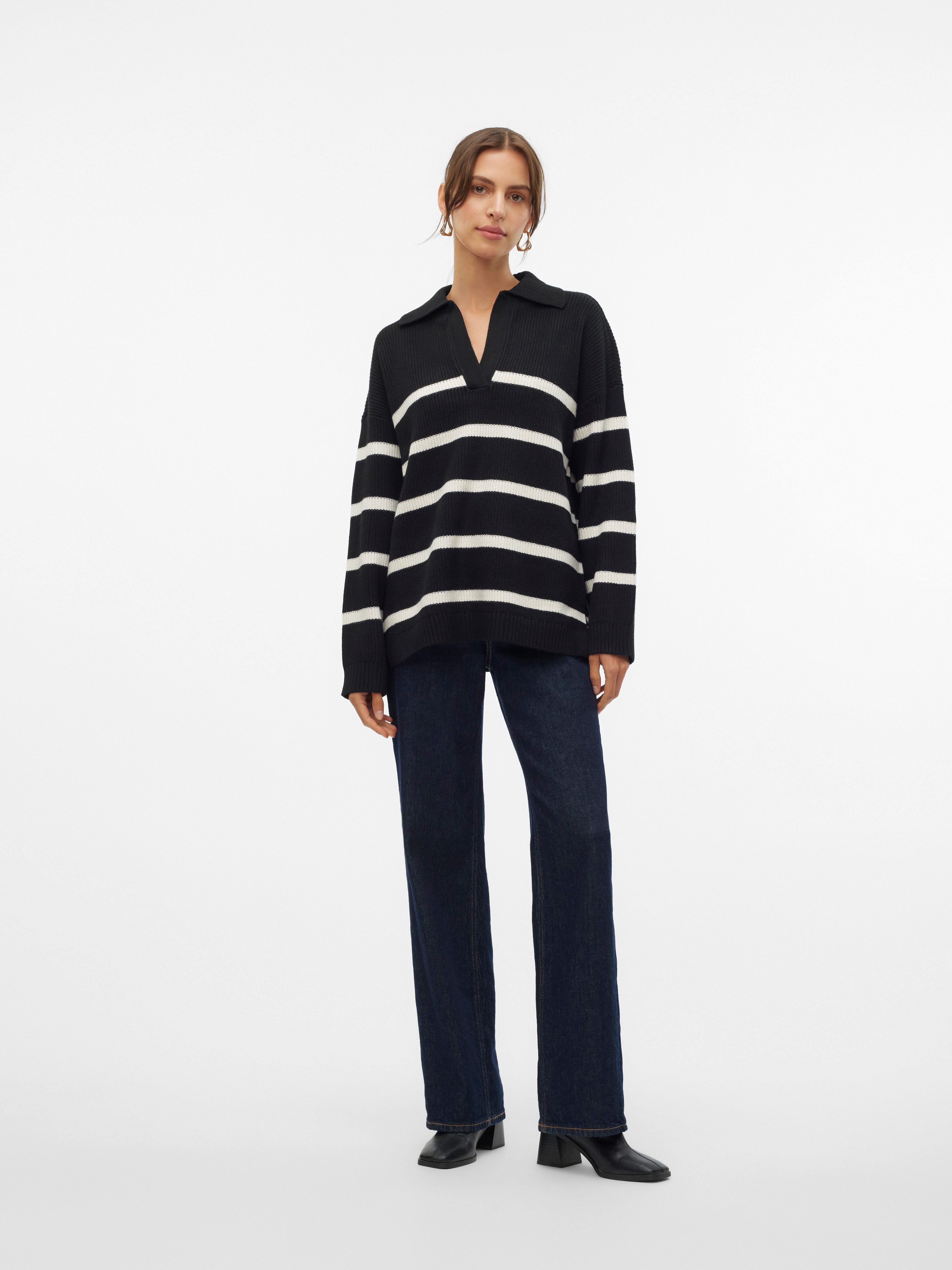 Vero Moda Trui met V-hals VMLUNA LS V-NECK LONG PULLOVER GA BOO