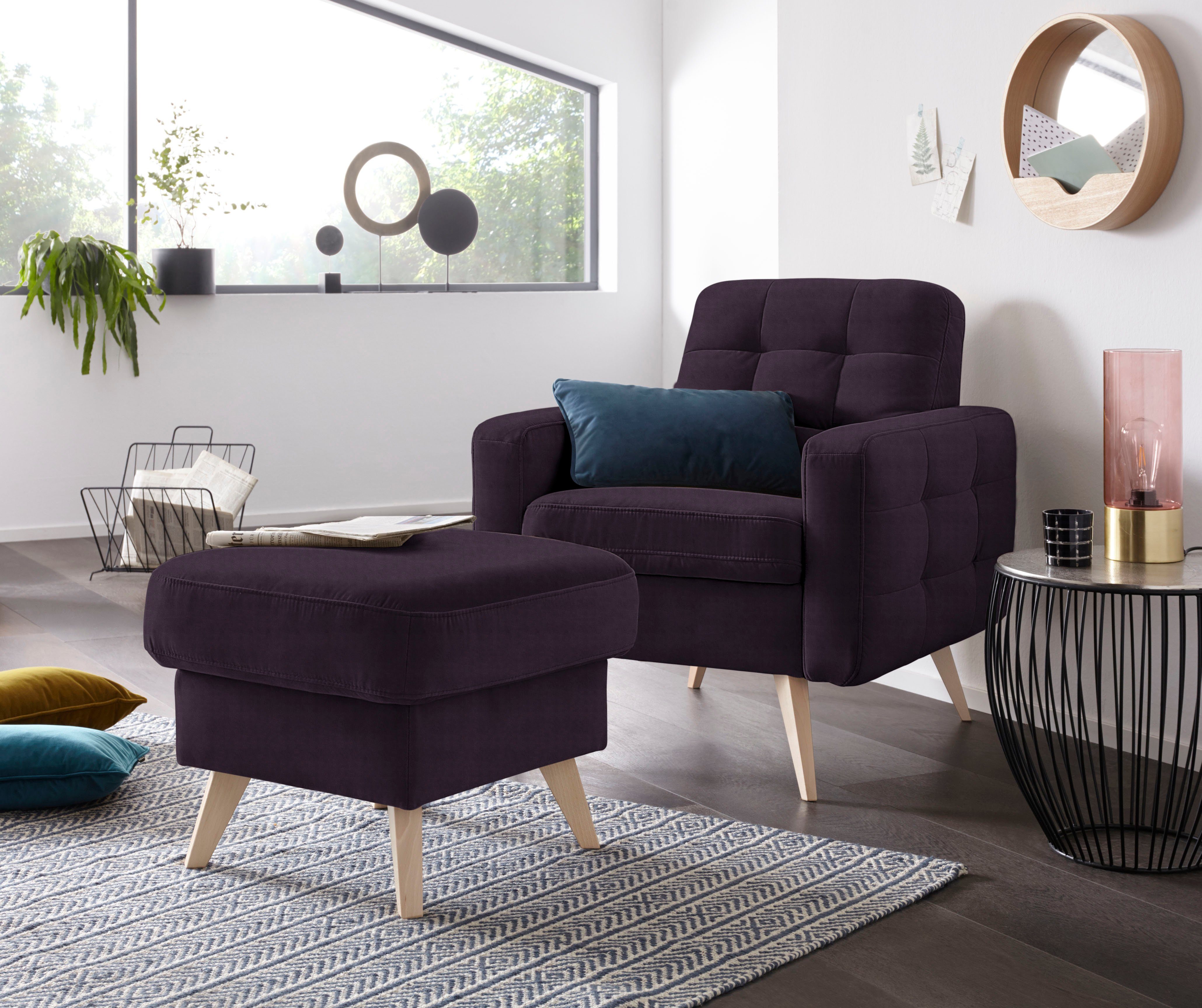 exxpo - sofa fashion Fauteuil Nappa, loungesessel, actuele rugstepping, comfortabel en modern