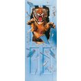 papermoon fotobehang bursting tijger - deurbehang vlies, 2 banen, 90x 200 cm (2 stuks) multicolor