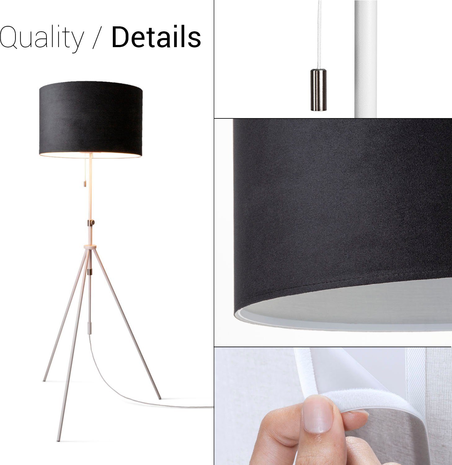 Paco Home Staande lamp Naomi uni Color Woonkamer in hoogte verstelbaar 121,5 tot 176,5 cm trekschakelaar velours