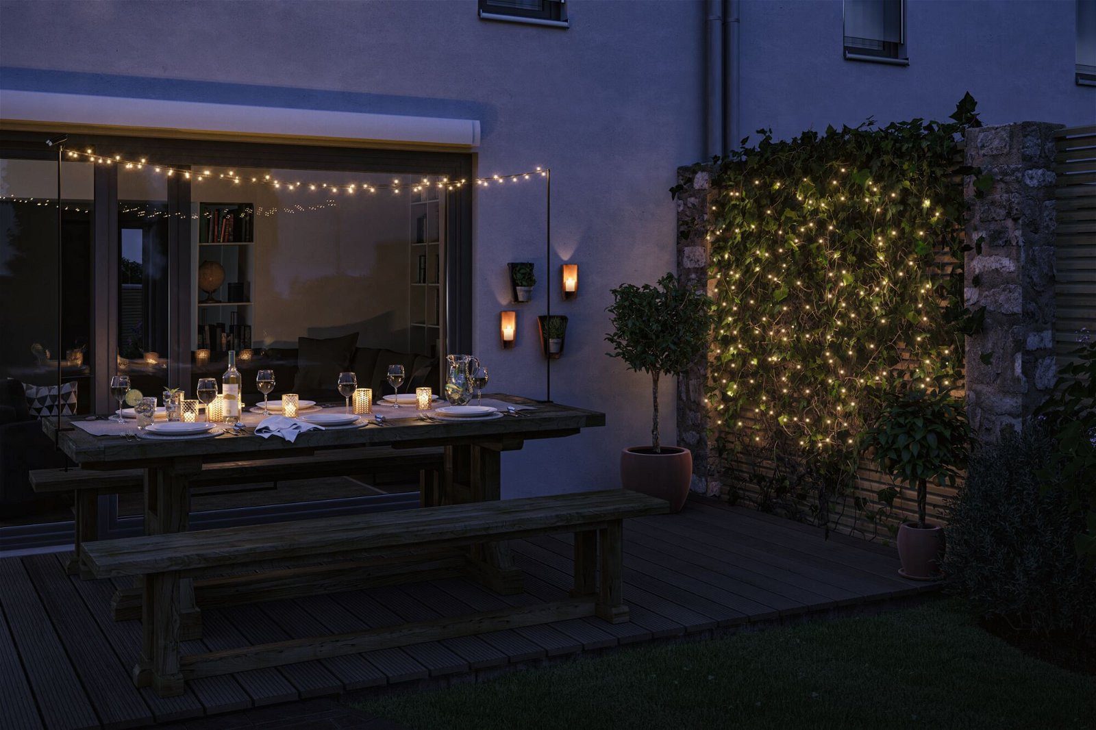 Paulmann Led-tuinlamp Solar Lichtketting Aurinka IP44 3000K 0lm/m Zwart (1 stuk)