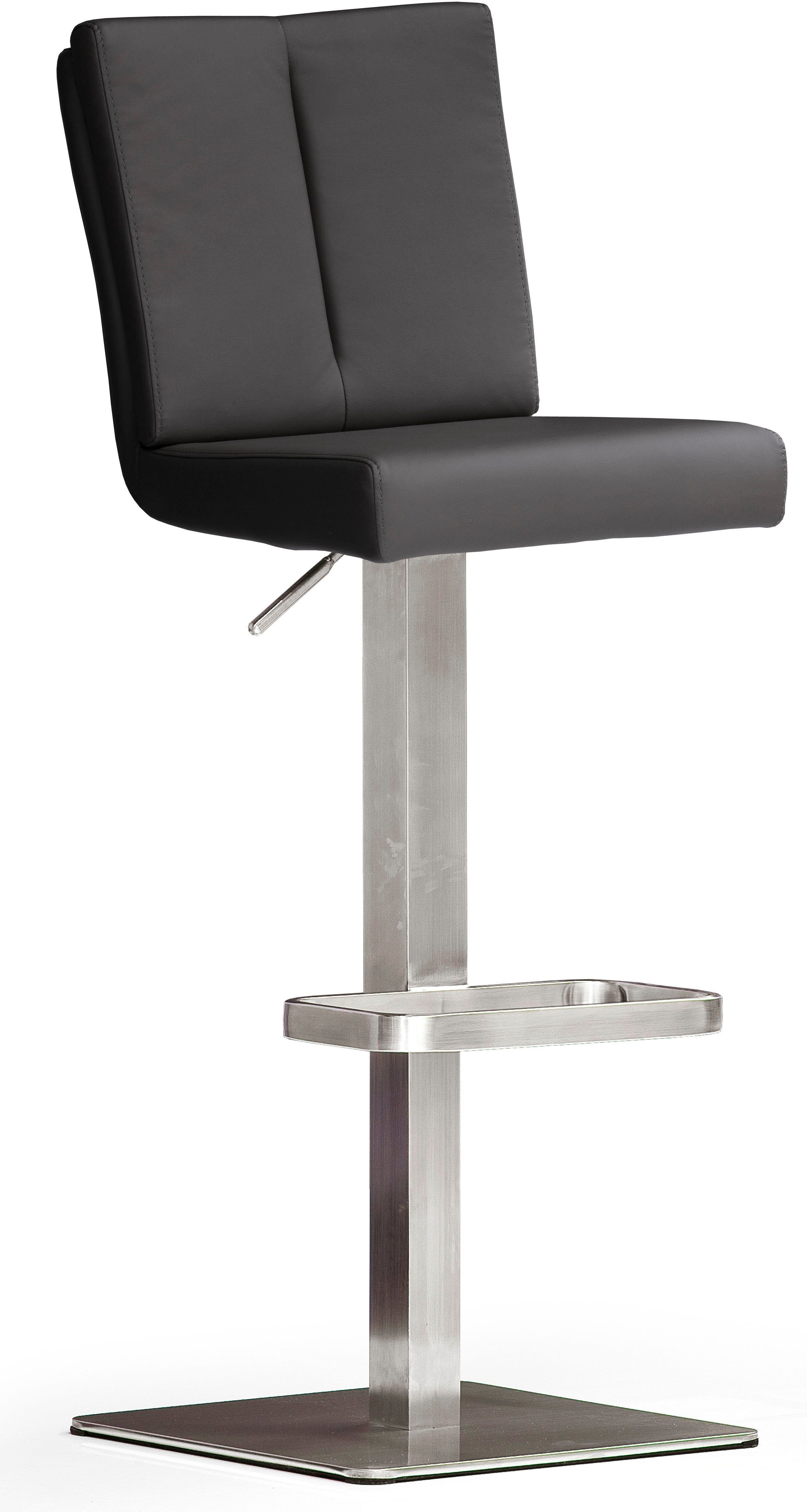 MCA furniture Bistrostoel BARBECOOL met rugleuning, vierkante voetplaat, 180° draaibaar, zithoogte van 56-81 cm barkrukken zwart