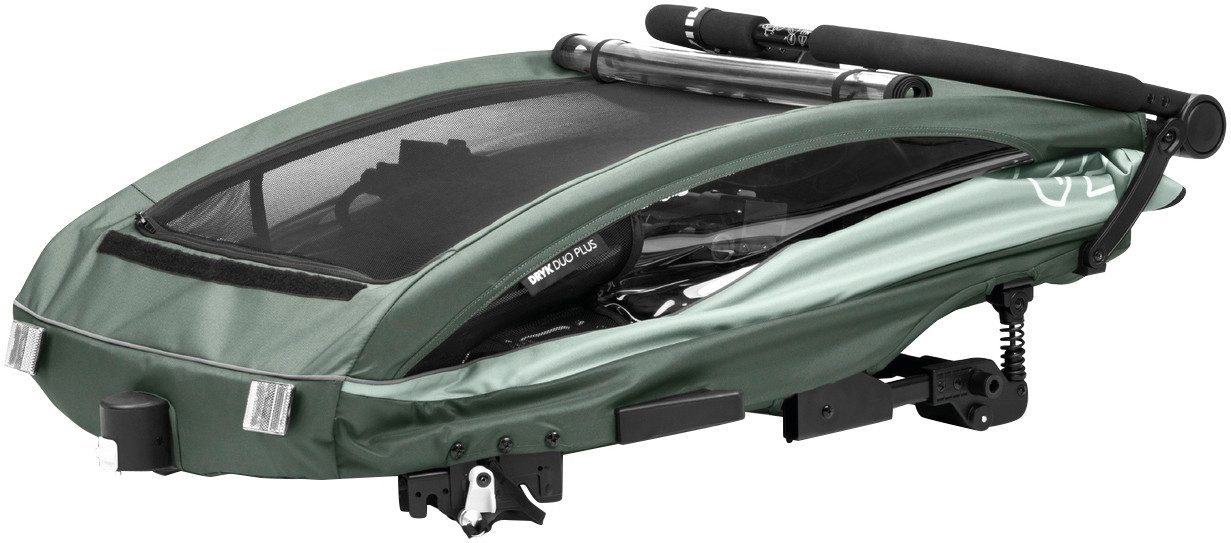 Hauck Kinderen fiets aanhanger 2in1 Bike Trailer und Buggy Dryk Duo Plus, dark green
