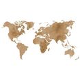 wall-art wandfolie aquarel wereldkaart naturel (1 stuk) bruin