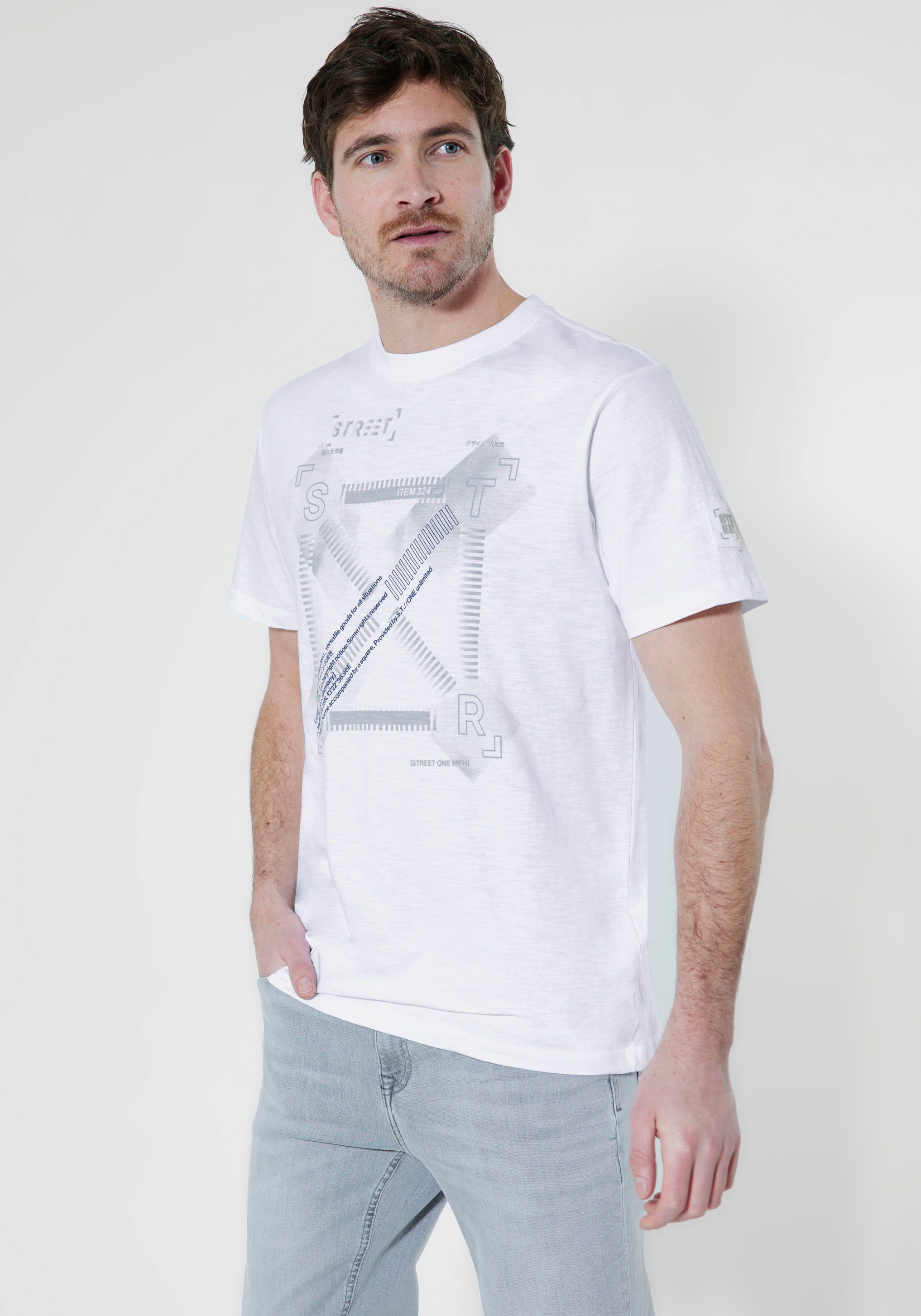 STREET ONE MEN T-shirt met coole frontprint