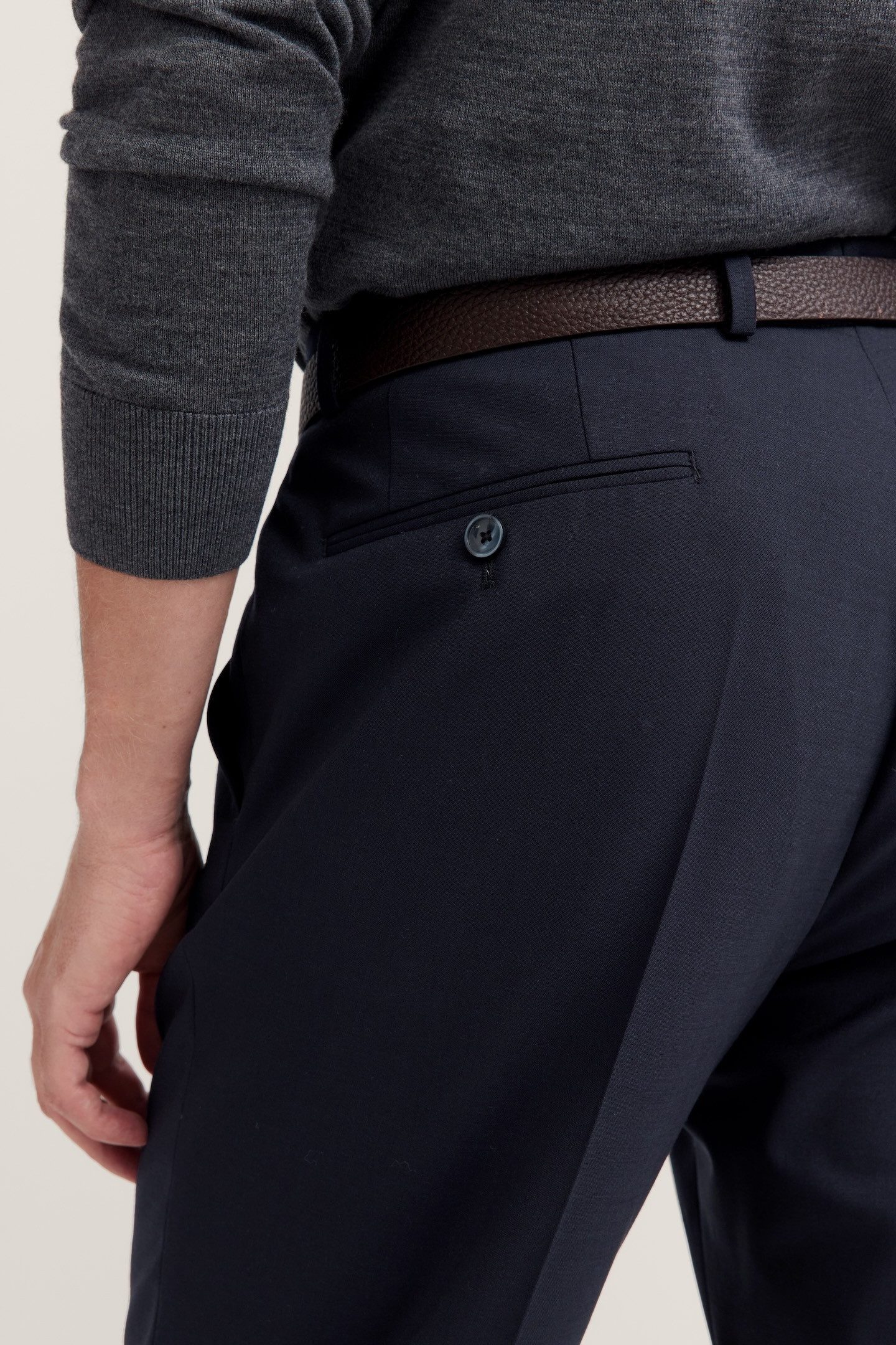 Bugatti Pantalon met persvouw en fijne structuur