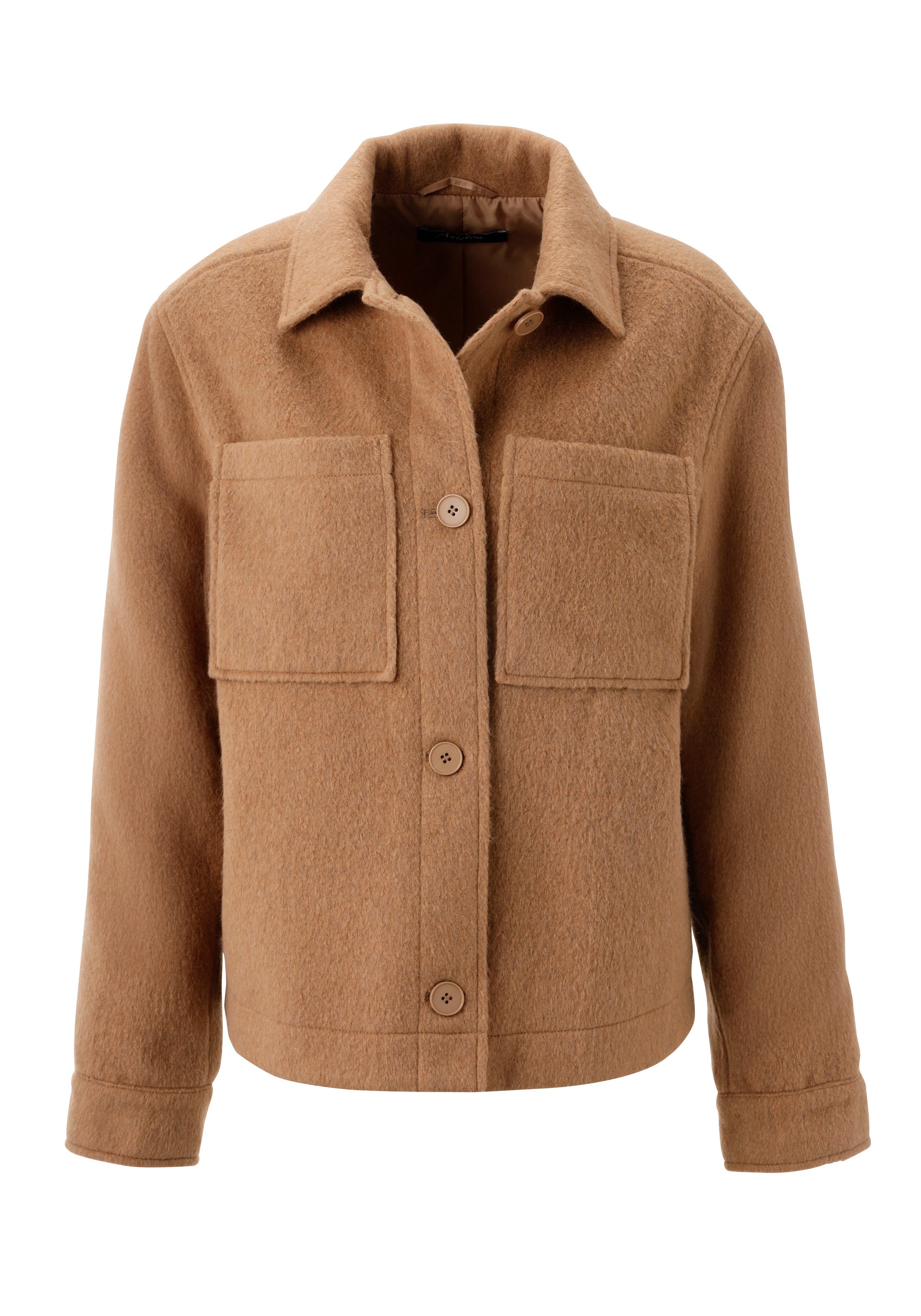 Aniston CASUAL Fleecejack met tonale knopen te sluiten