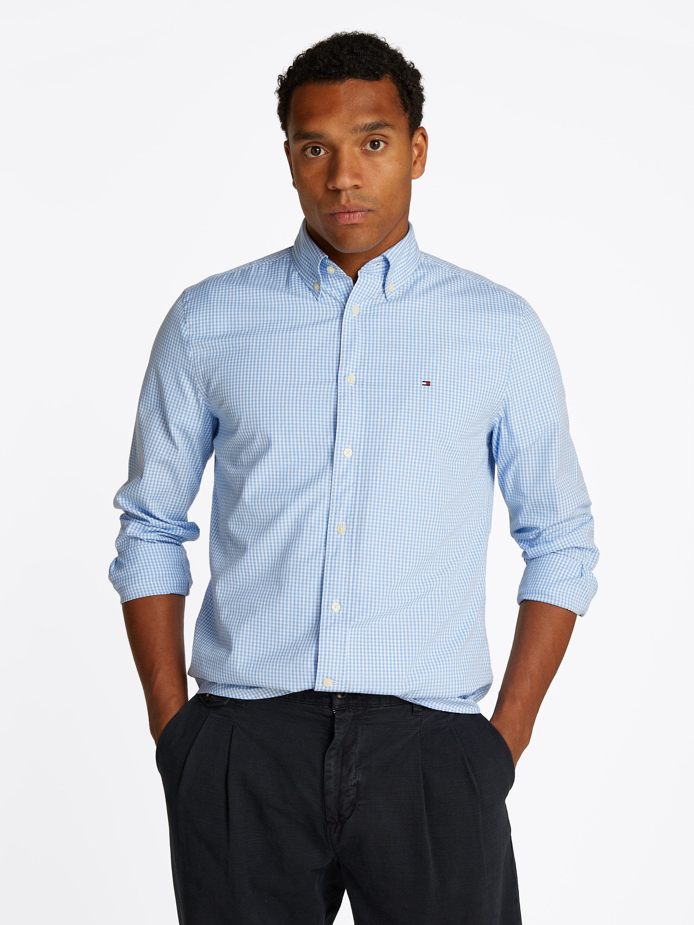 Tommy Hilfiger Businessoverhemd FLEX POPLIN GINGHAM RF SHIRT