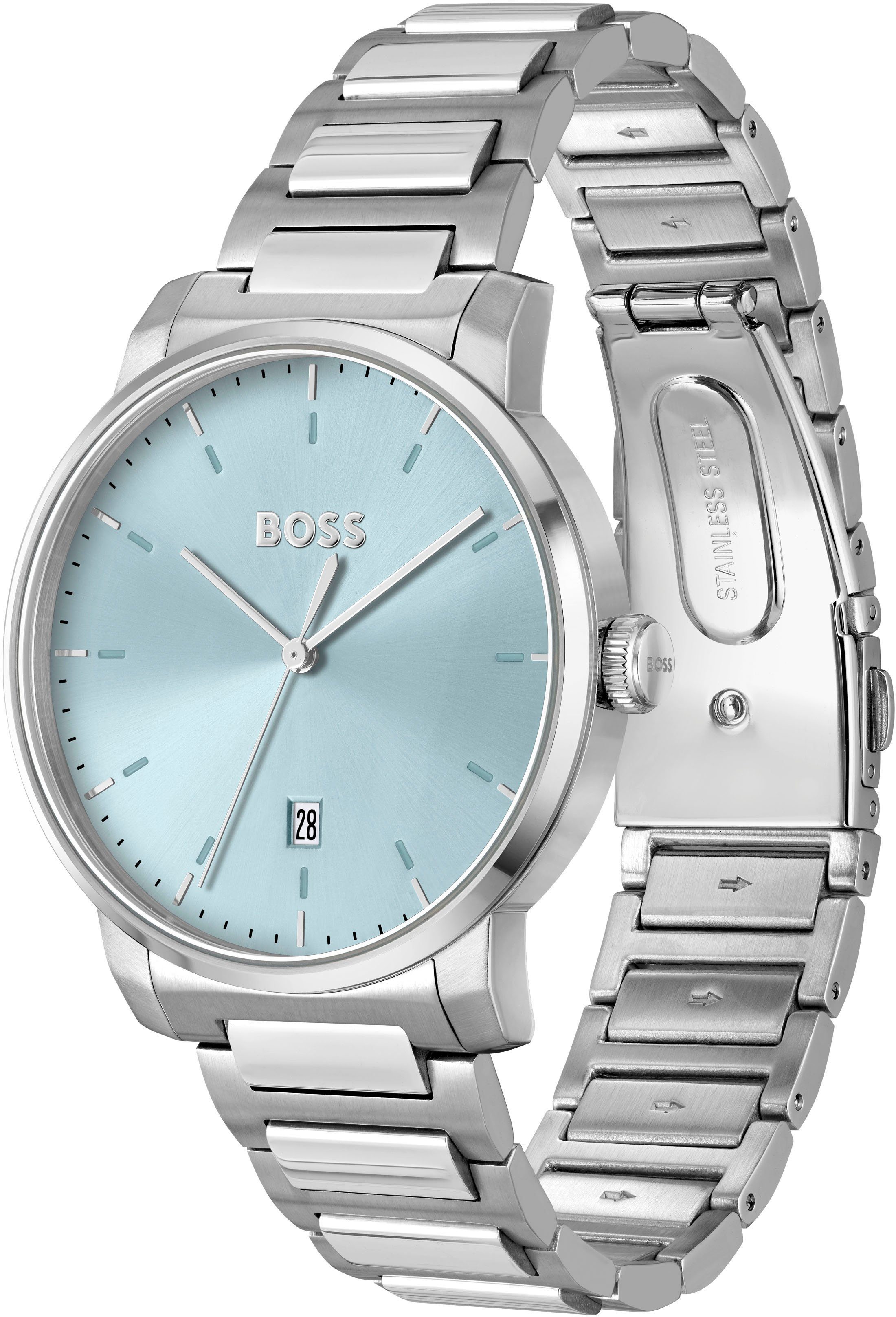 Boss Kwartshorloge DEAN Herenhorloge, dameshorloge, horloge, datum, siliconen band