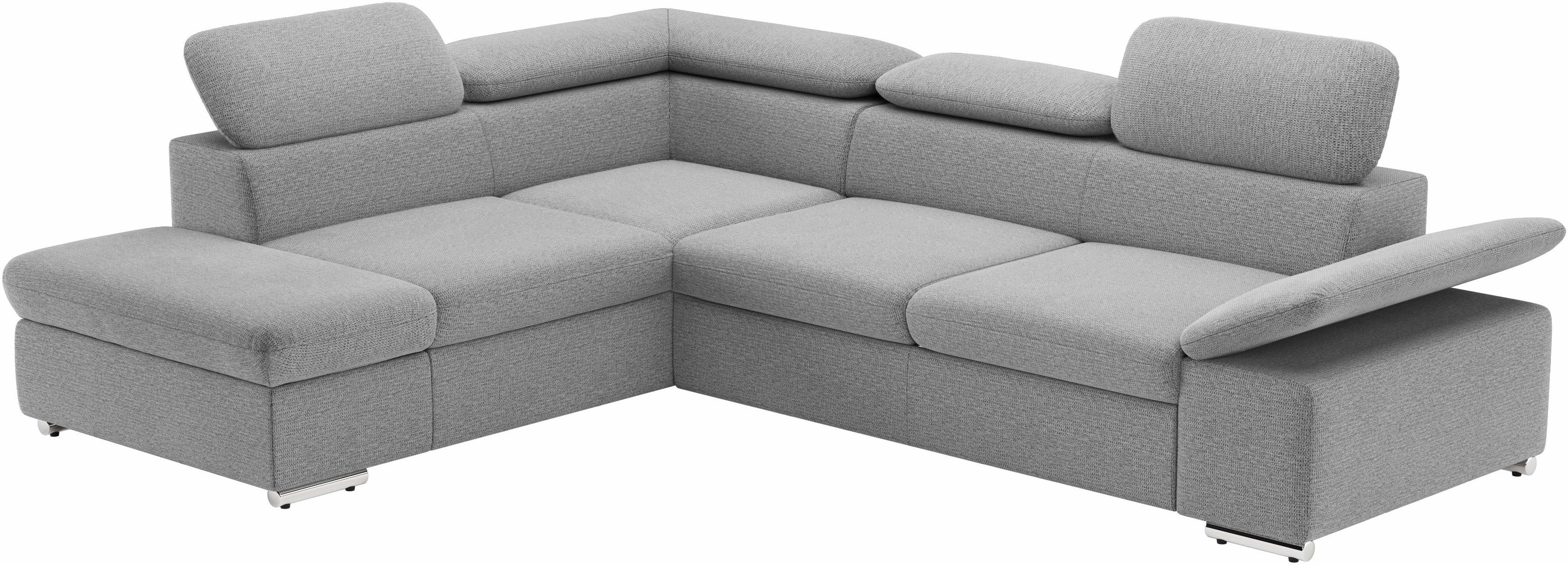 sit&more Hoekbank Valentine, L-vorm, bank met verstelbare arm- en hoofdsteun