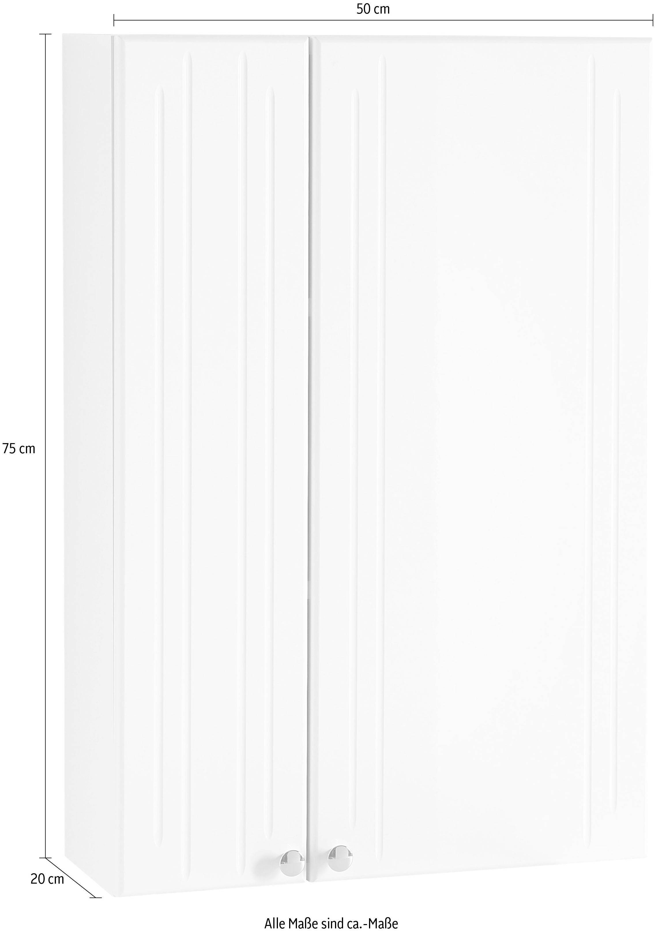 Saphir Hangend kastje Quickset 955 wand-badkamerkast 50 cm breed met 2 deuren, 2 planken