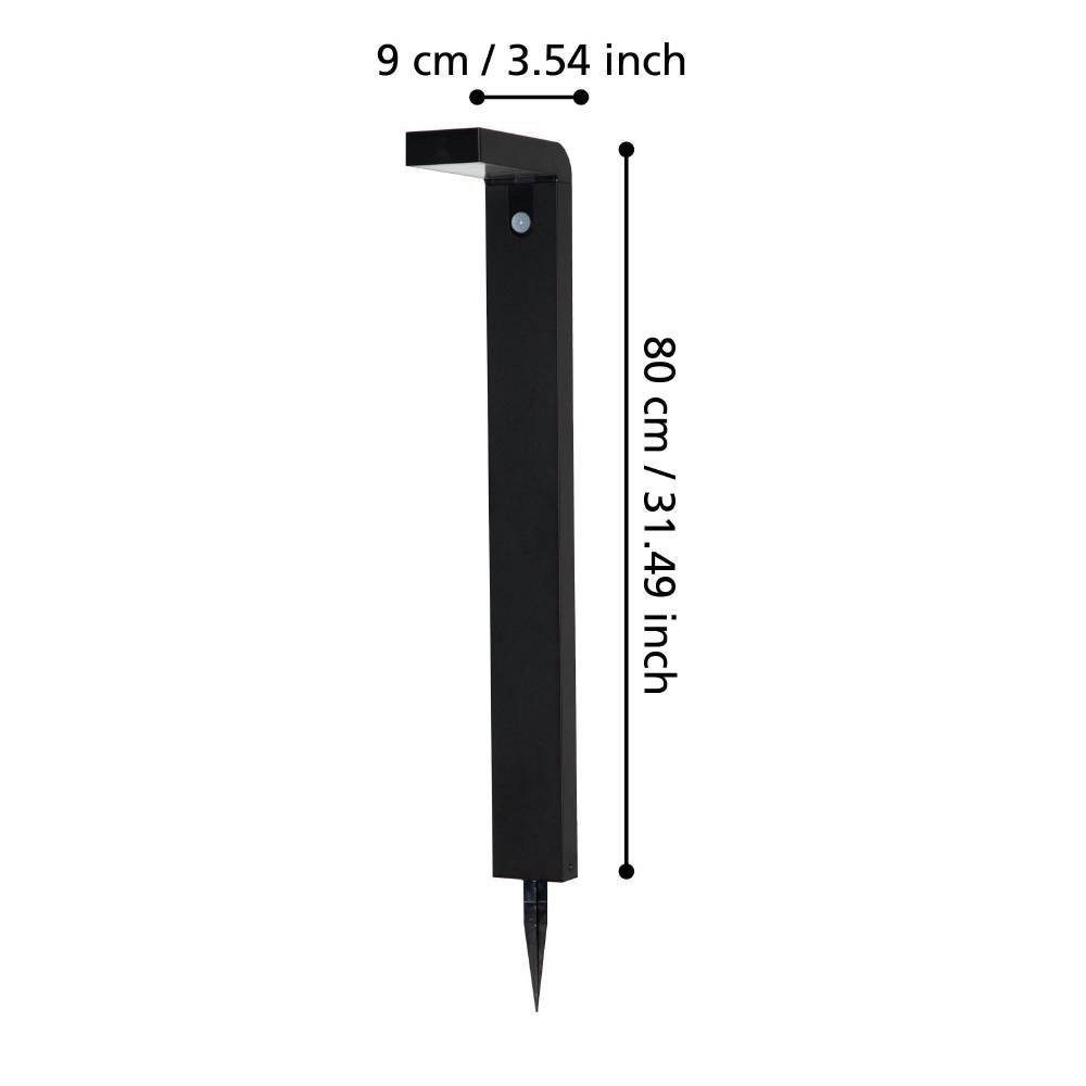 EGLO Staande lamp BARACCONI Staande lamp, aluminium, kunststof, IP44, solar, buitenlamp, lamp (1 stuk)