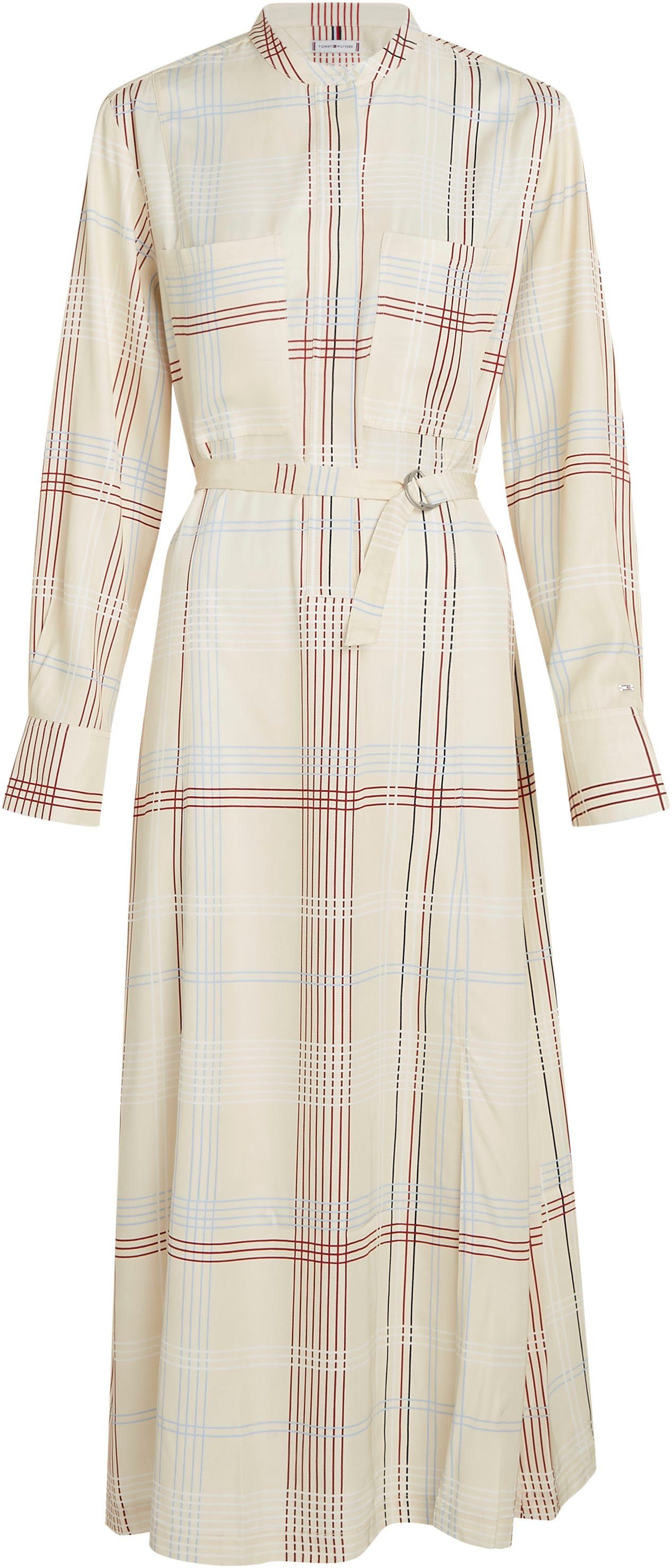 Tommy Hilfiger Blousejurk RWB CHECK FLUID MIDI DRESS (Global Serie TH VROUWEN)