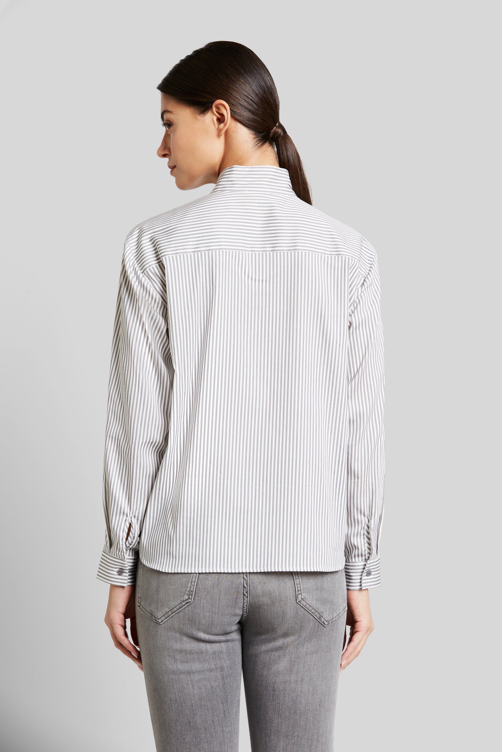 Bugatti Blouse met lange mouwen van elastische katoenmix