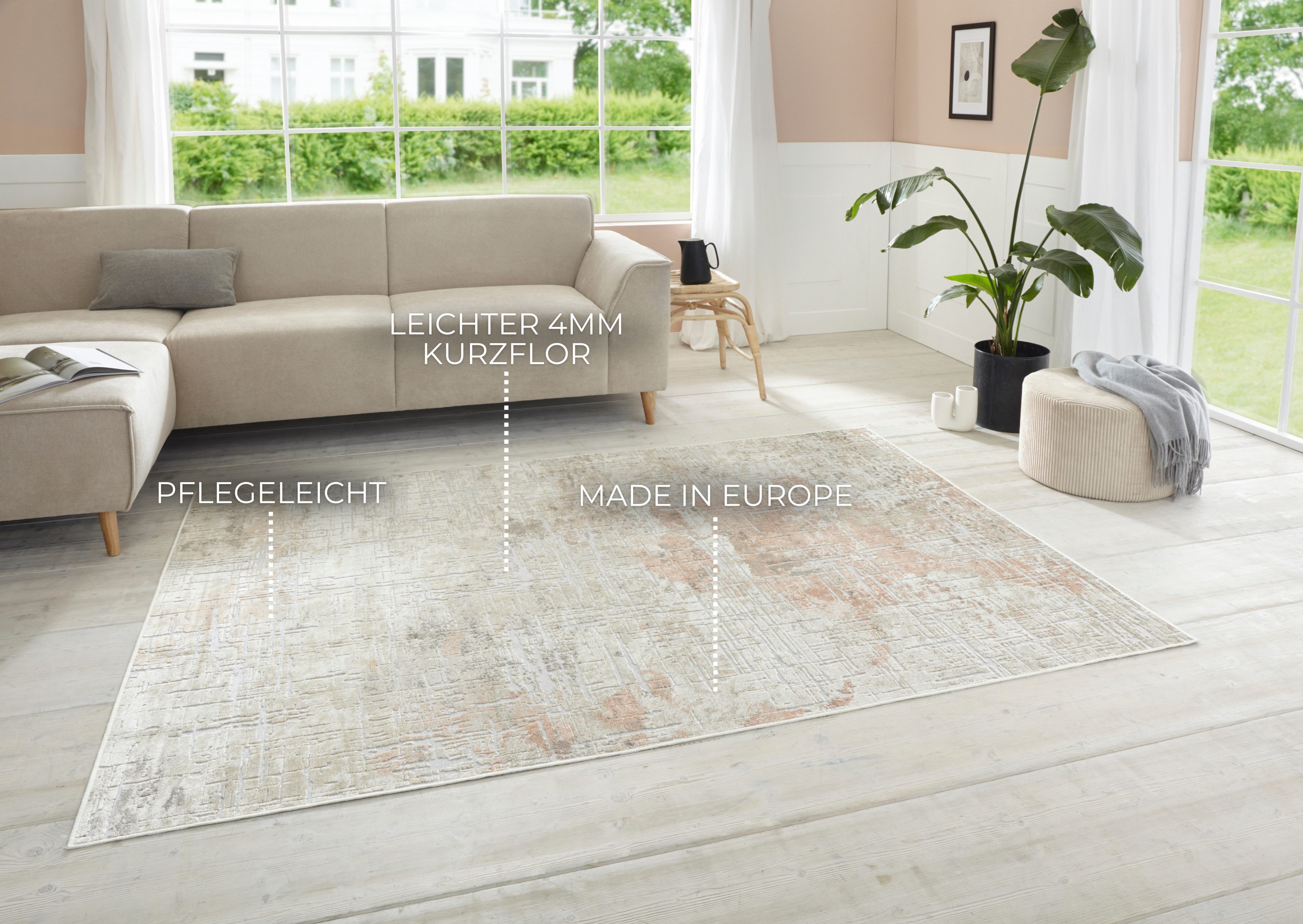 ELLE DECORATION Design-vloerkleed Chameis Viscose, vintage-look, zijde look, woonkamer, slaapkamer, vloerkleed