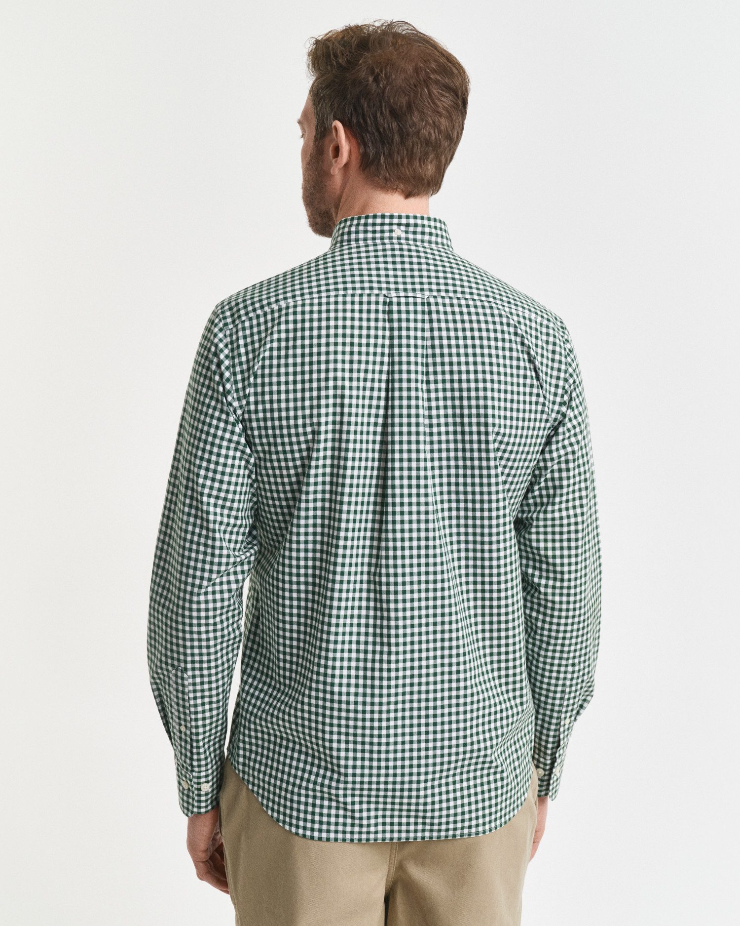 Gant Overhemd met lange mouwen REG POPLIN GINGHAM SHIRT met logoborduursel op borsthoogte
