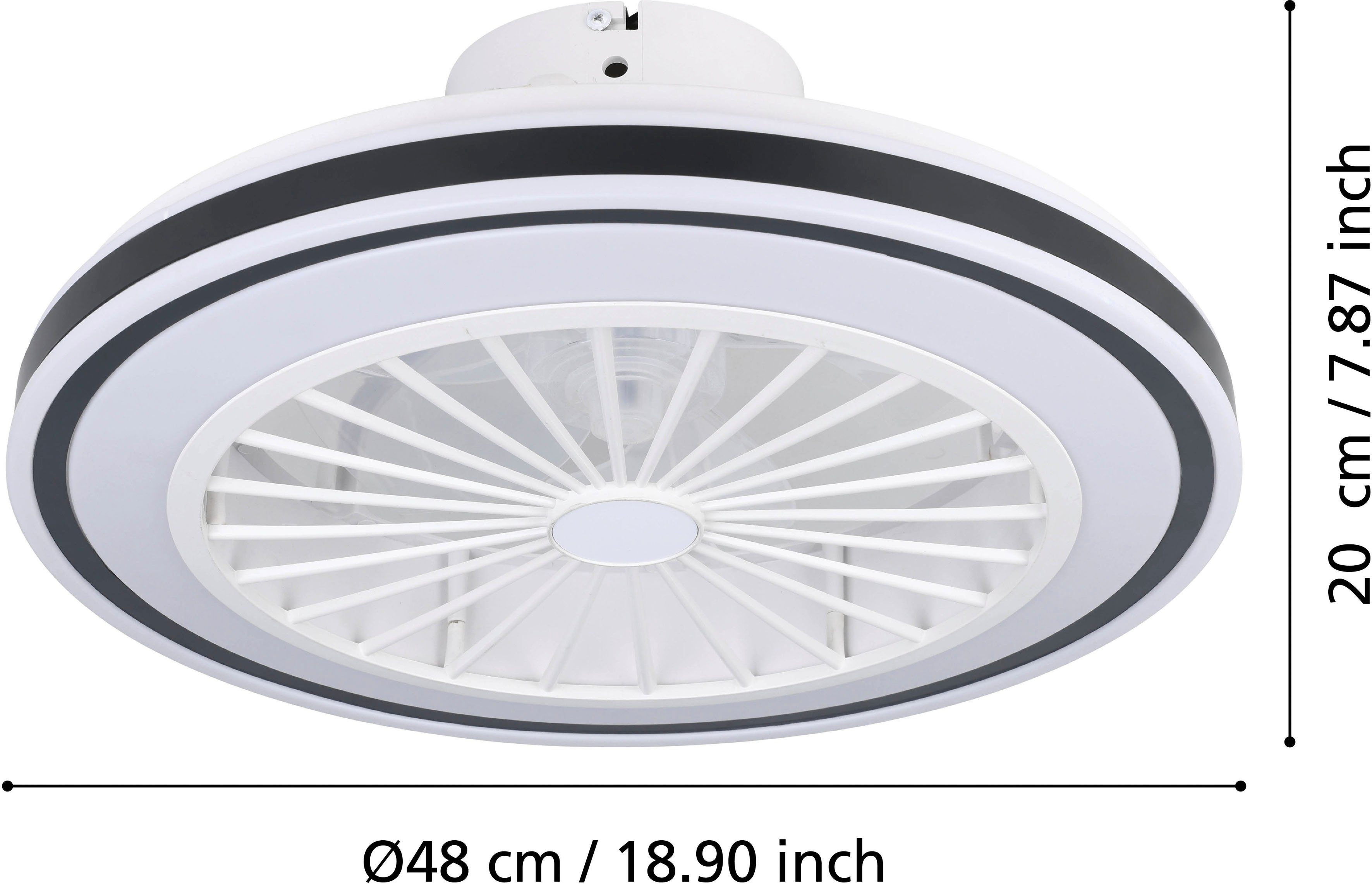 EGLO Led-plafondlamp ALMERIA plafondventilator (1 stuk)