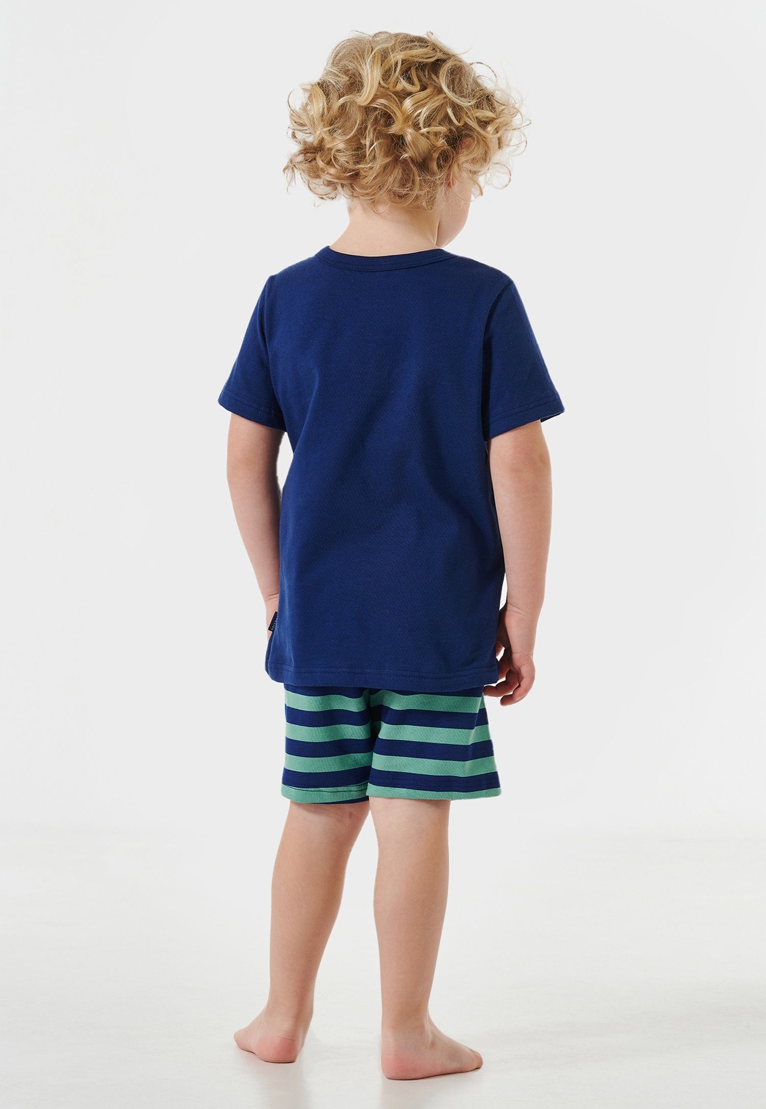 Schiesser Shortama "Casual World" met grappig haai-motief en opschrift "hi" (2-delig)