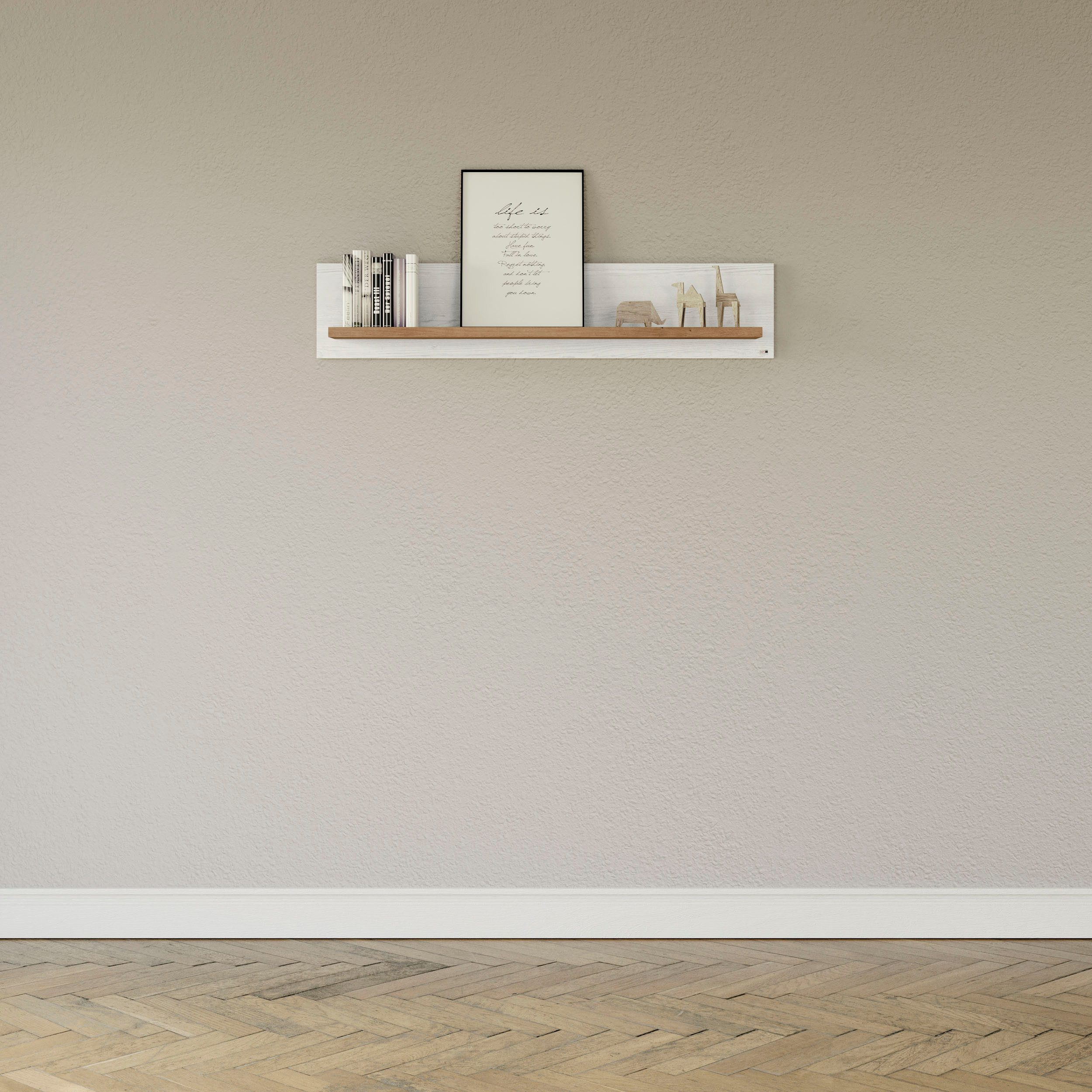 set one by Musterring Wandplank York in drie maten en kleuren, verlichting optioneel, 1 legplank wandplanken & -rekken wit