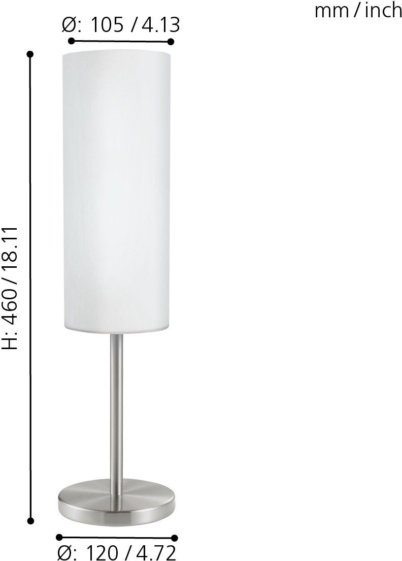 EGLO Tafellamp TROY 3 Tafellamp, staal en glas, E27, IP20, nachtkastlamp, lamp