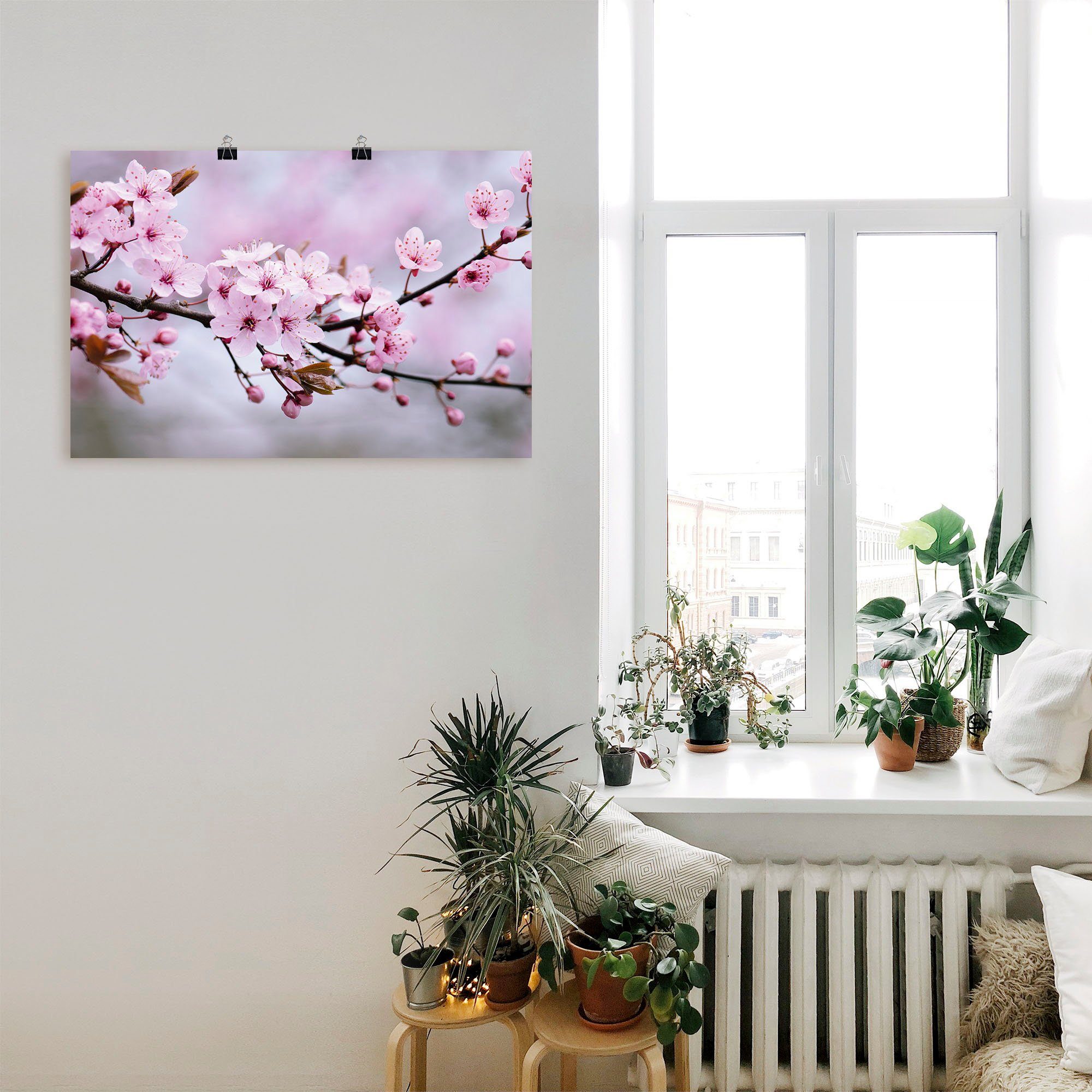 Artland Artprint Kersenbloesem als artprint van aluminium, artprint voor buiten, artprint op linnen, poster, muursticker