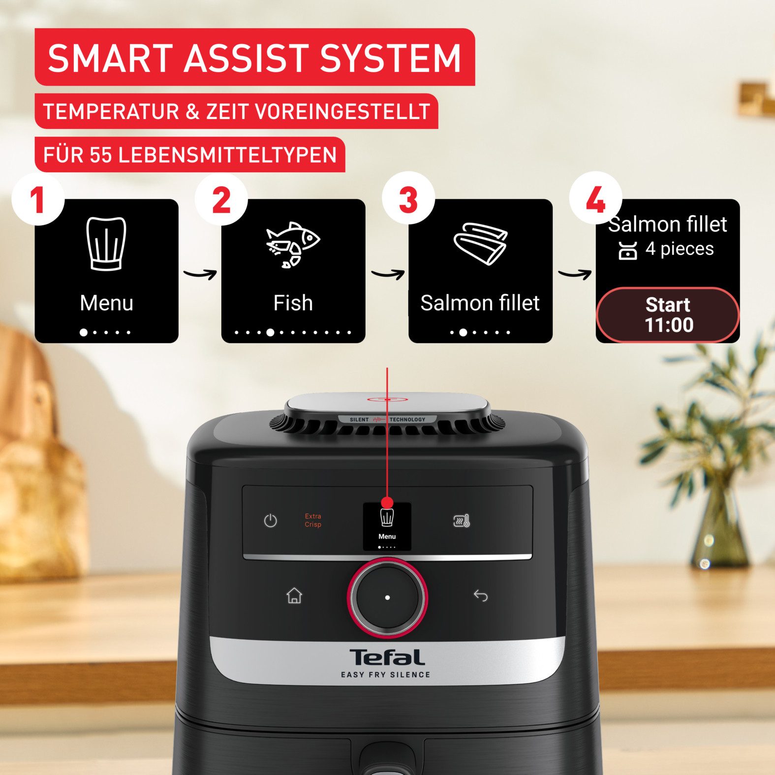 Tefal Airfryer EY5728 Easy Fry Smart & Silence