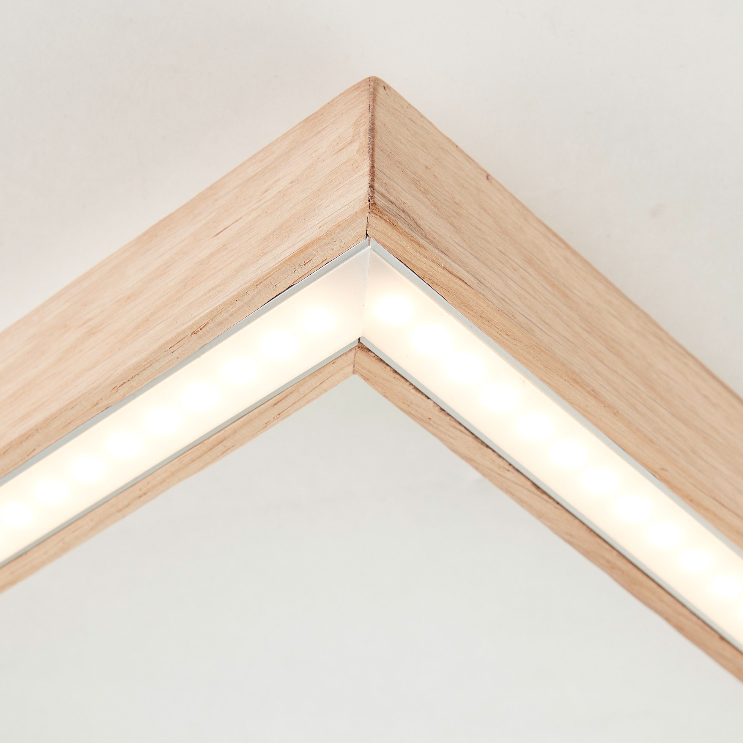 Brilliant Leuchten Led-plafondlamp Delgrosso 83 x 38 cm, 2600 lm, warmwit licht, hout/kunststof, geolied eiken (1 stuk)