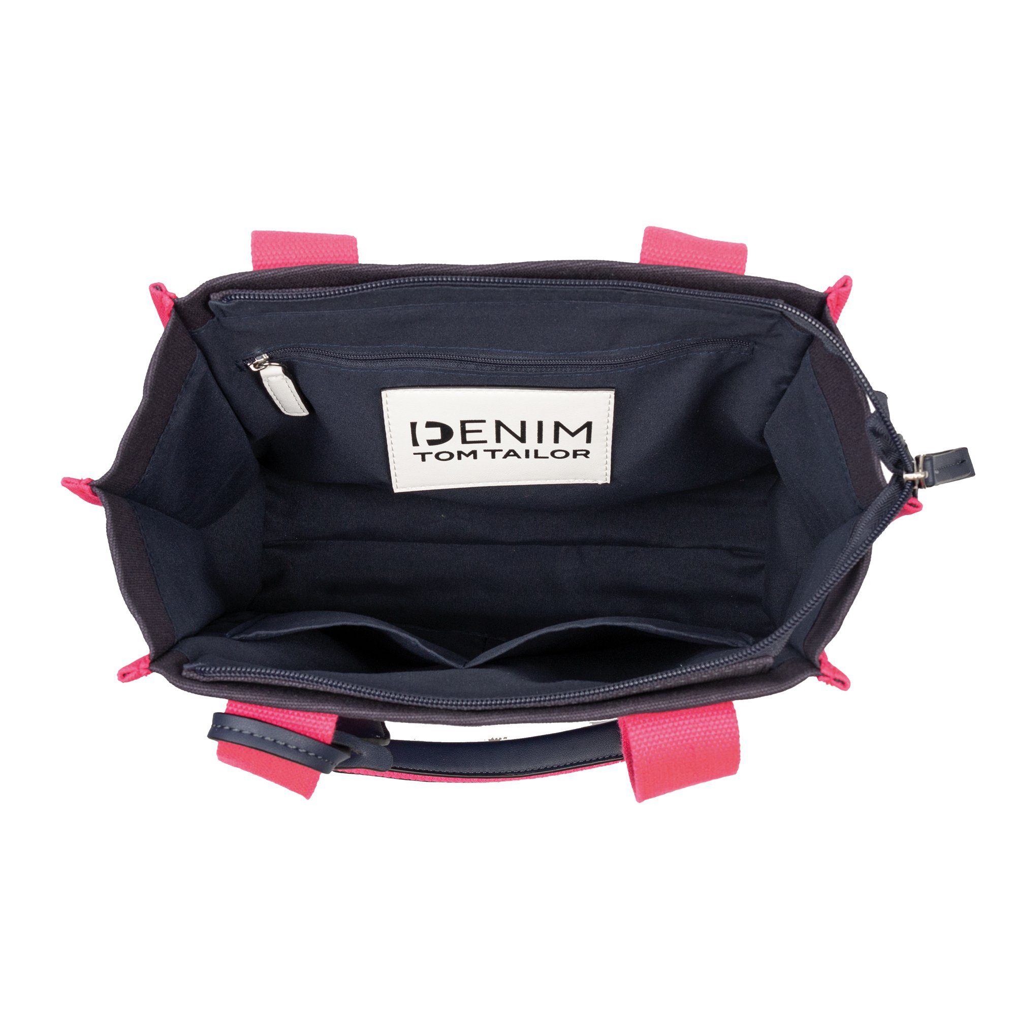 Tom Tailor Denim Shopper Alani van casual katoen-canvas in trendy trapeziumvorm flexibel draagbaar