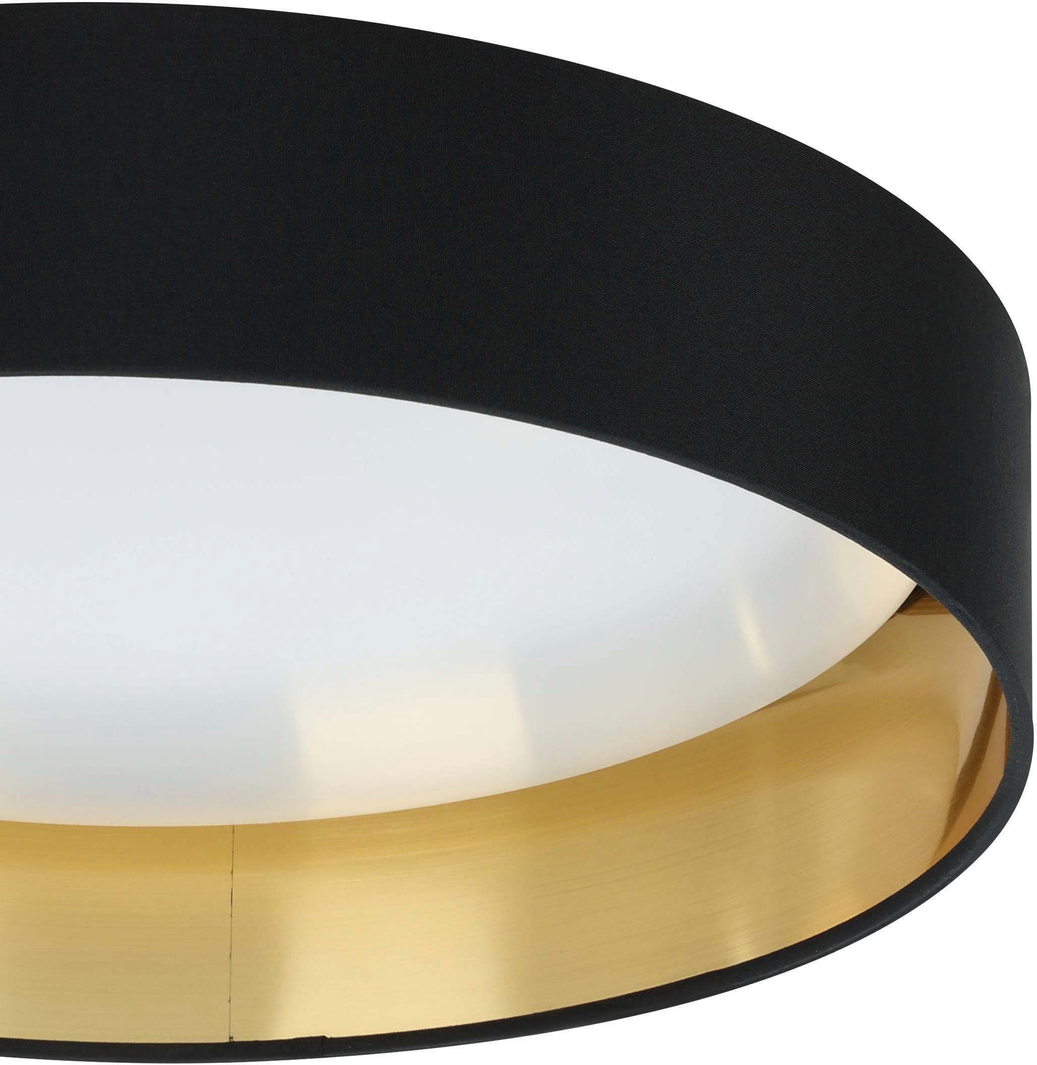 EGLO Led-plafondlamp MASERLO Stoffen lamp Maserlo2 Ø38 x H9 cm, led-plank, textielen kap (1 stuk)