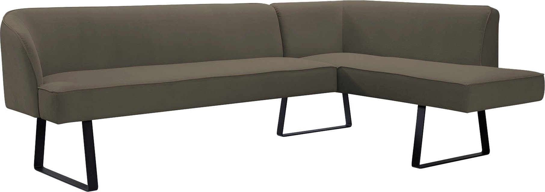 exxpo - sofa fashion Hoekbank Americano met opstaande naad en metalen poten, bekleding in verschillende kwaliteiten