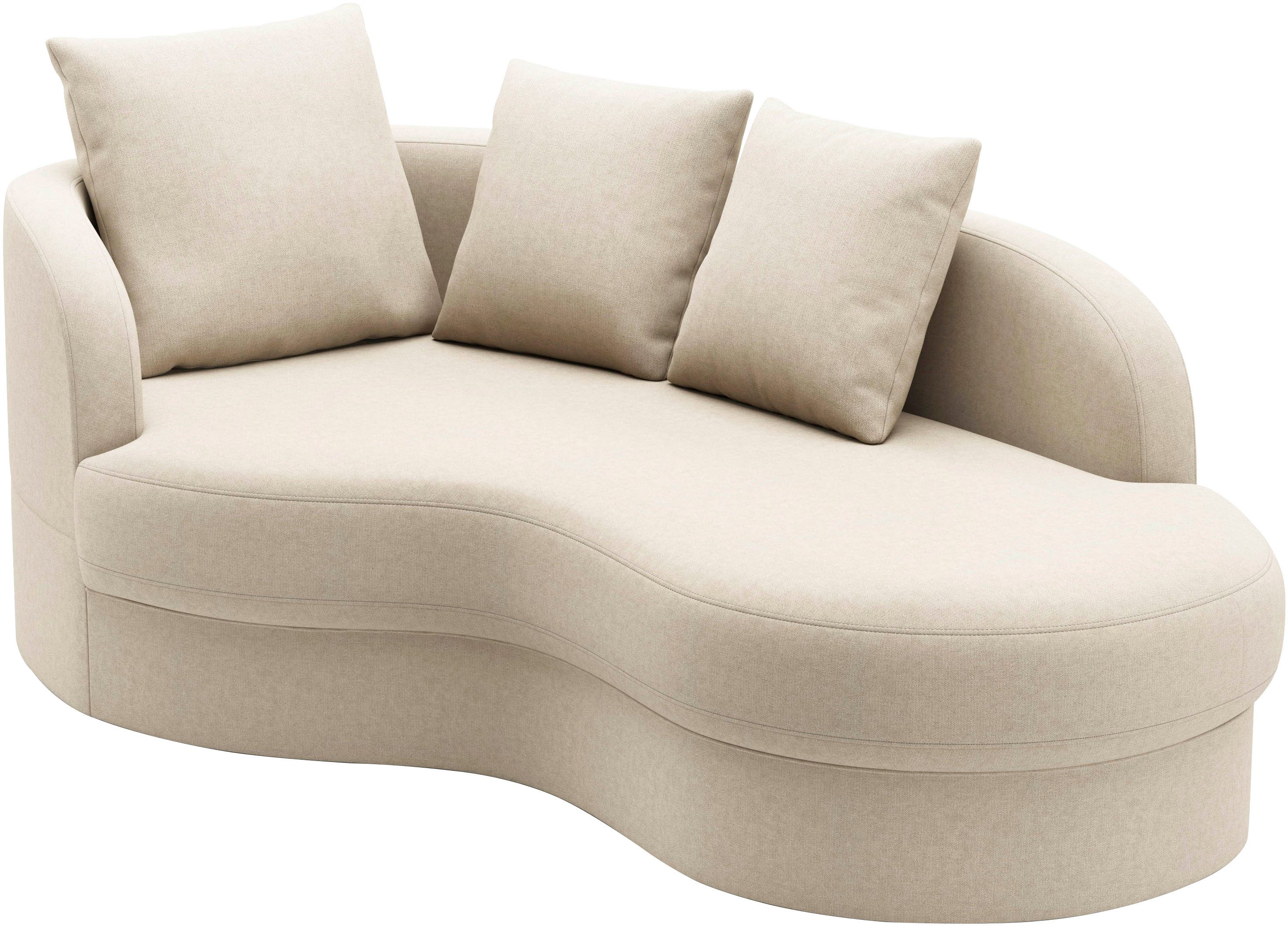 sit&more Récamier Samba moderne organische vorm, inclusief 3 losse rugkussens