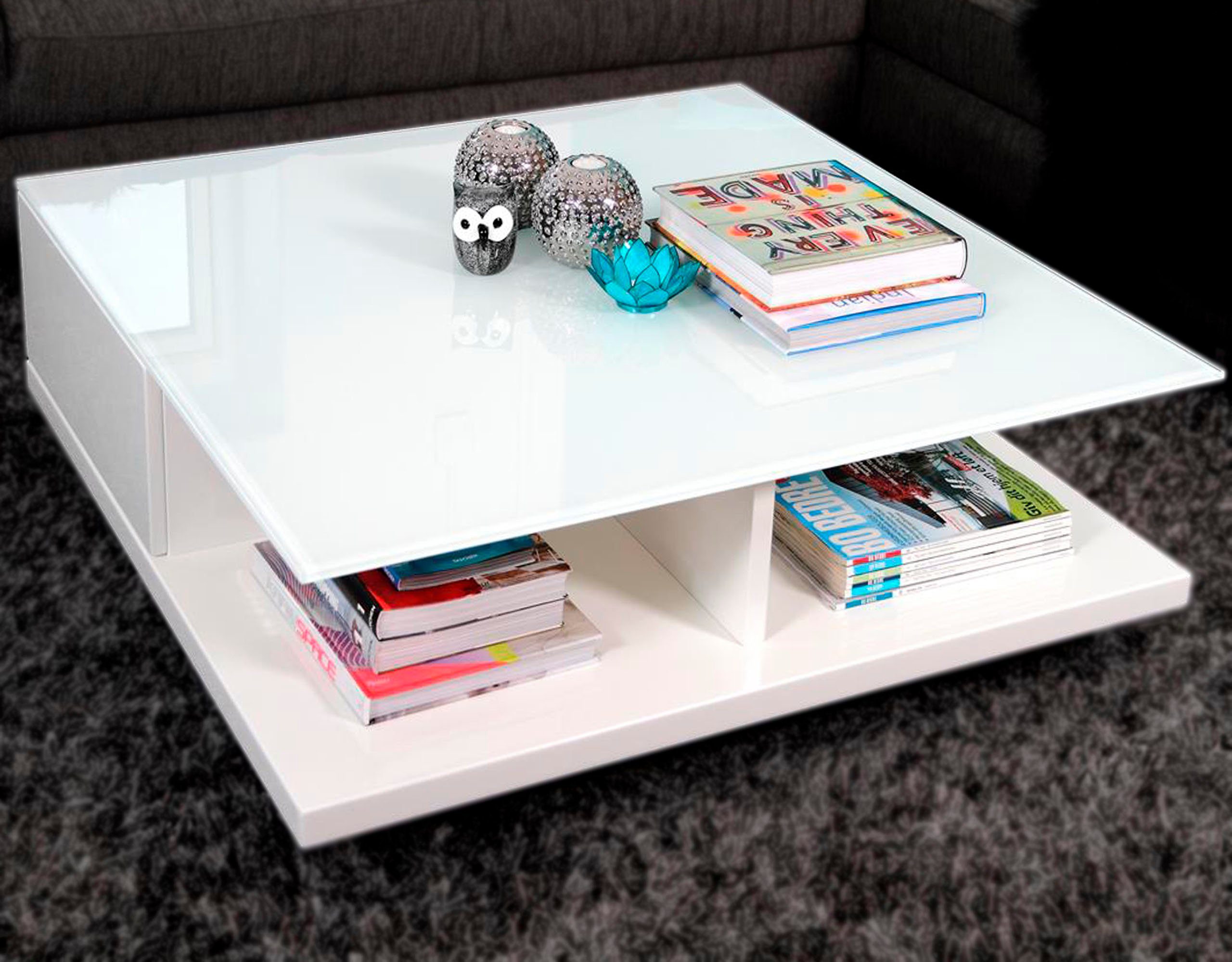 SalesFever Salontafel Tafelblad van gehard kristalglas