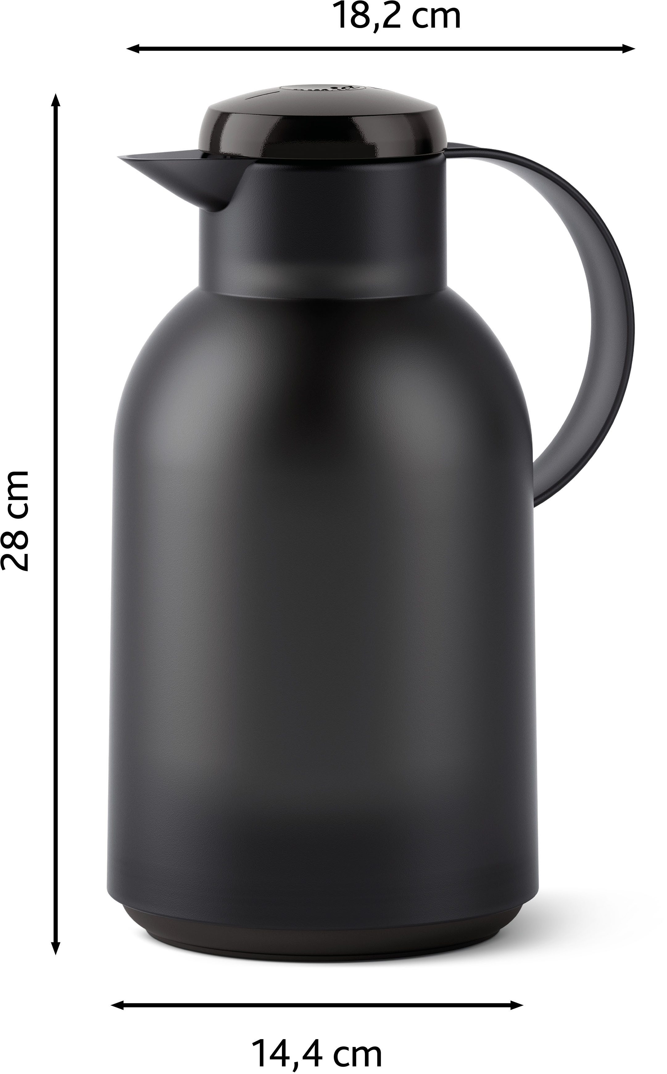Emsa Thermoskan Samba XXL-model, tijdloos design, eenvoudige drukknop, 24u koud, 12u warm
