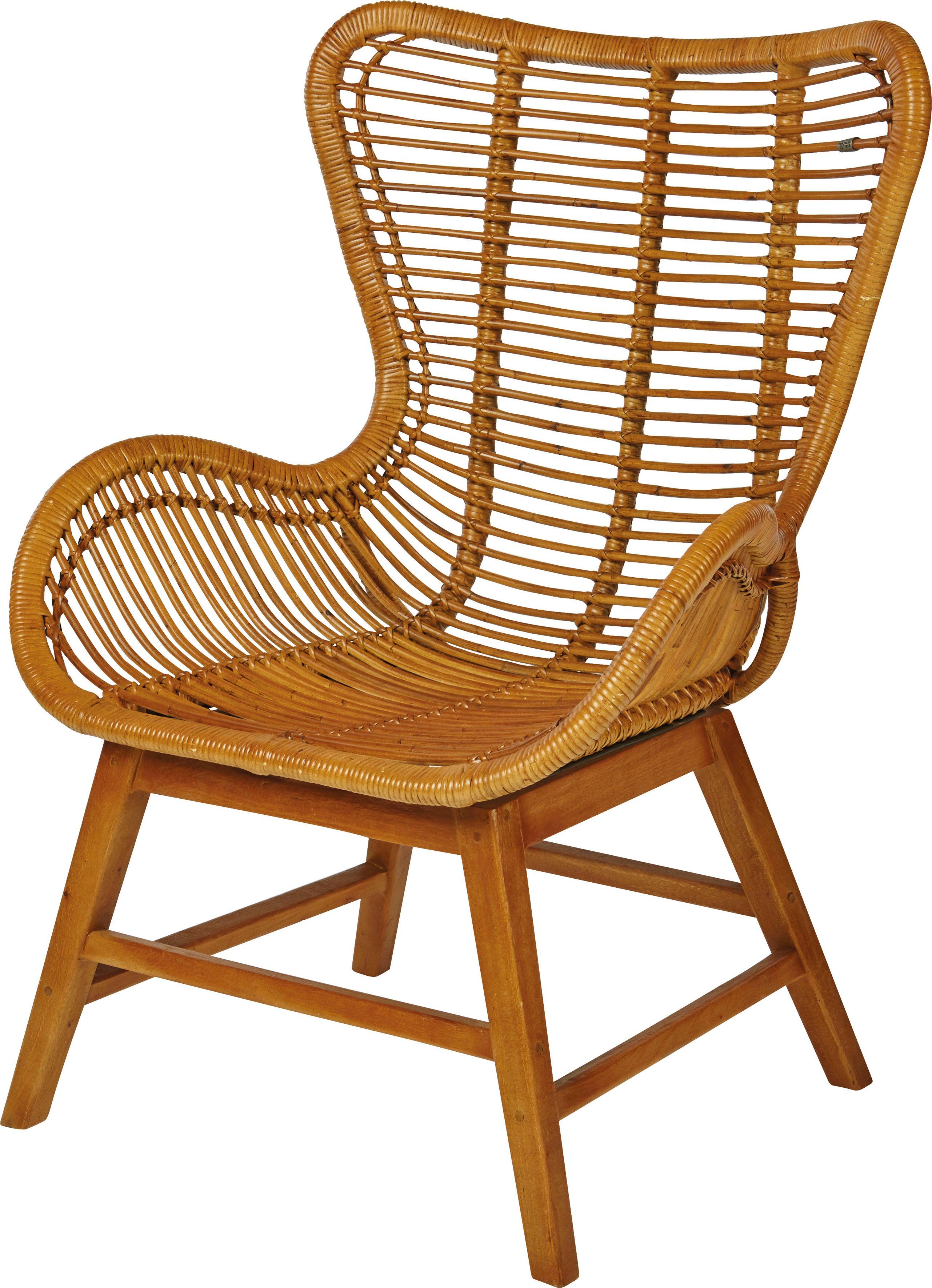 TOM TAILOR HOME Fauteuil T-RATTAN ARMCHAIR Rotanstoel met armleuningen met teakhouten frame, organisch model