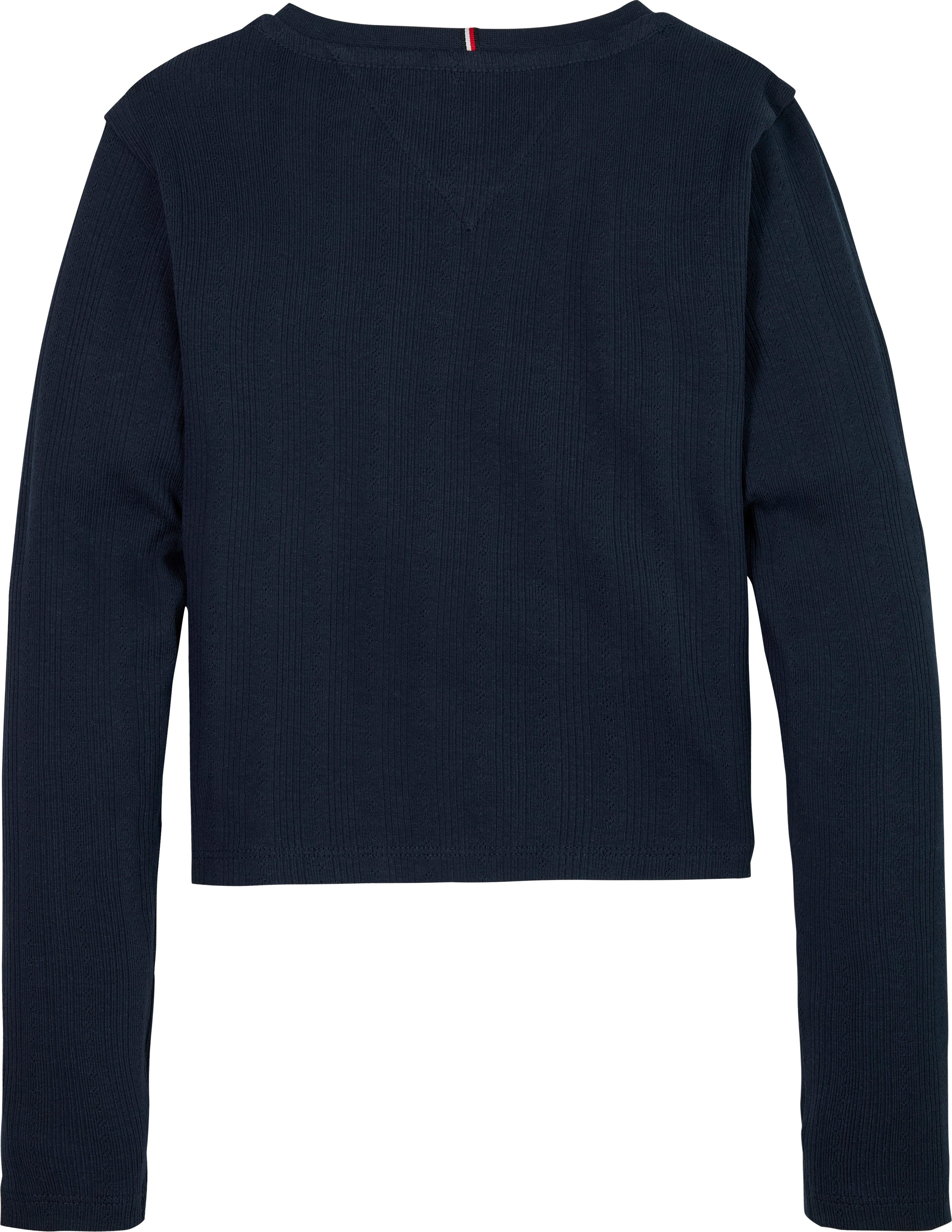 Tommy Hilfiger Shirt met lange mouwen POINTELLE TOP LS voor kinderen tot 16 jaar, met logo-print